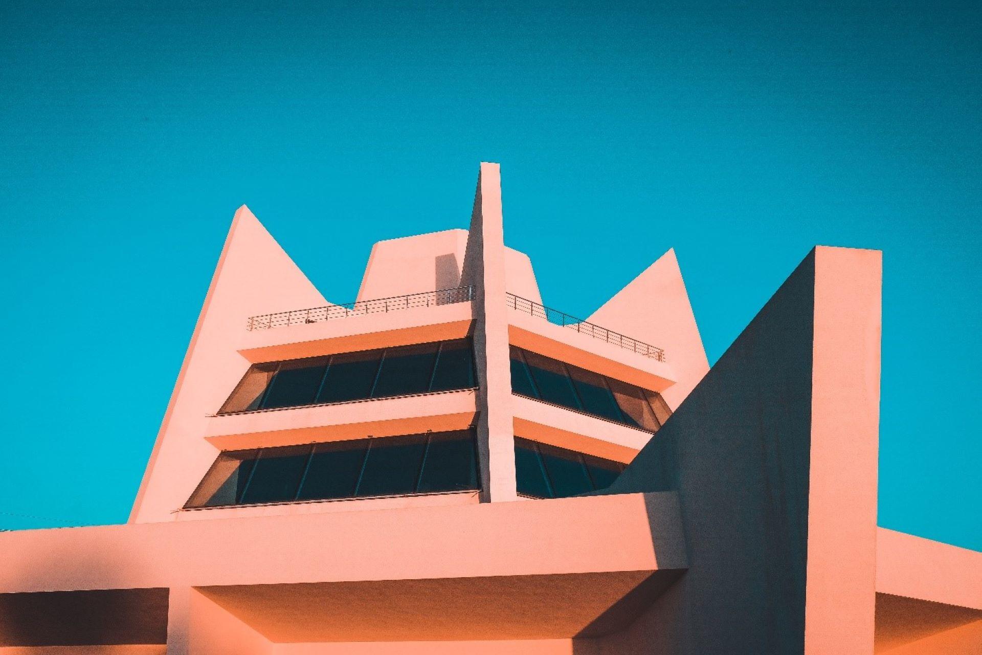 A brutalist building