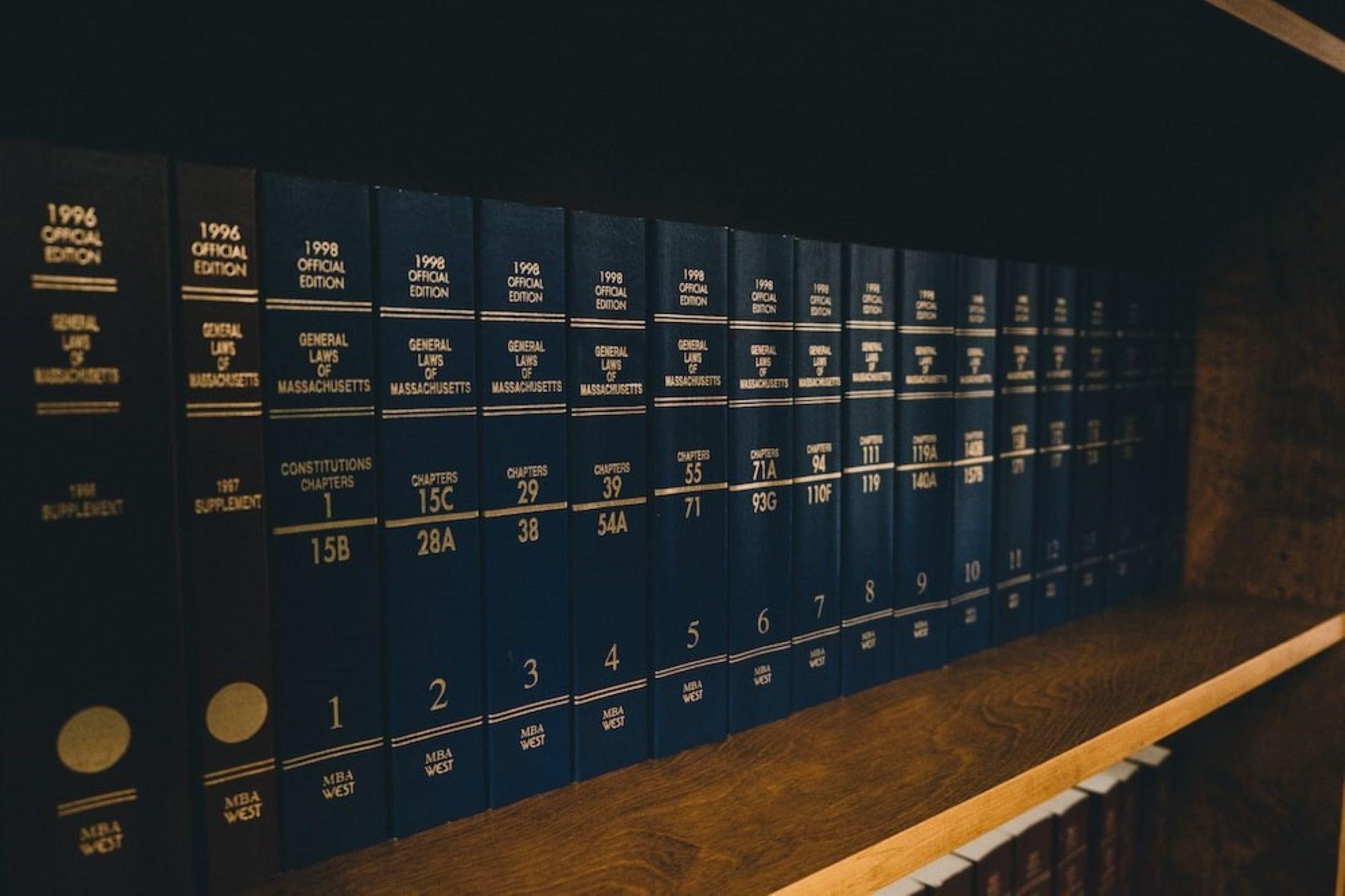 Law volumes on the shelf