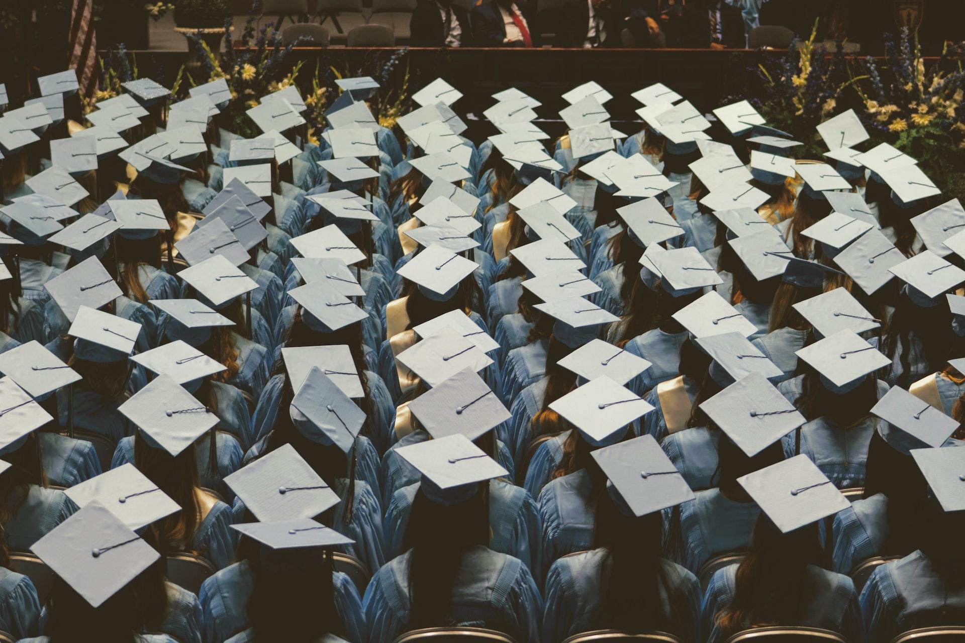 Class of students at graduation