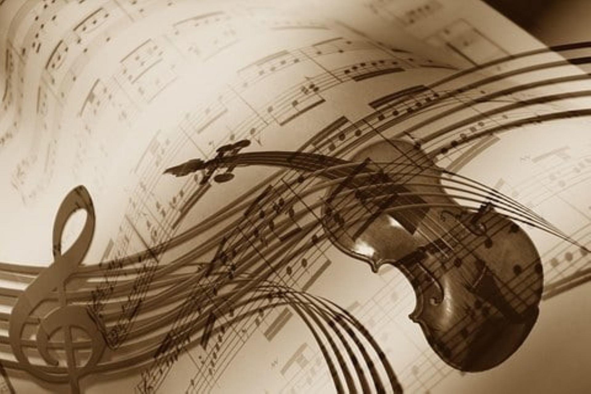 A musical sheet with notes