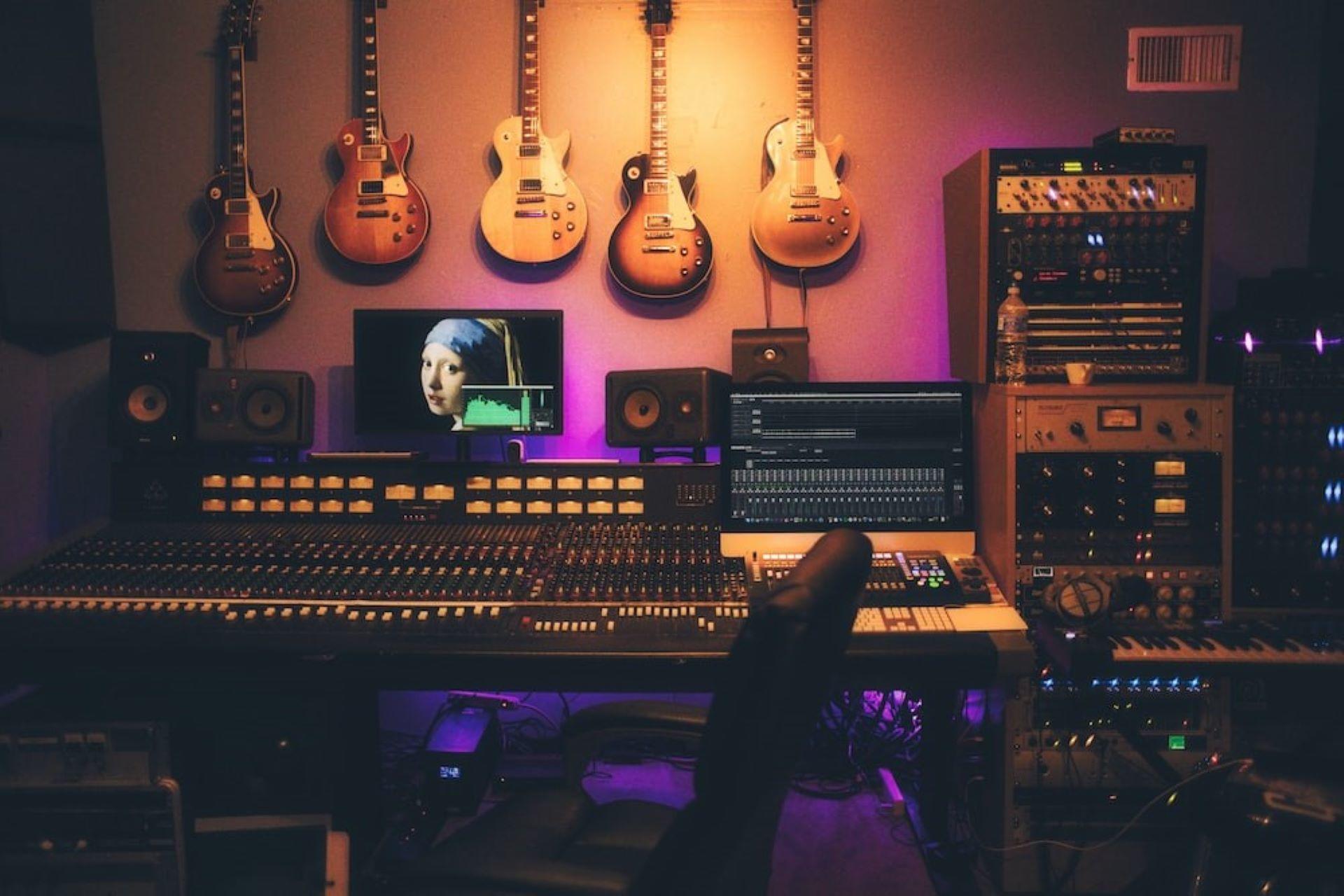 A music producer’s studio