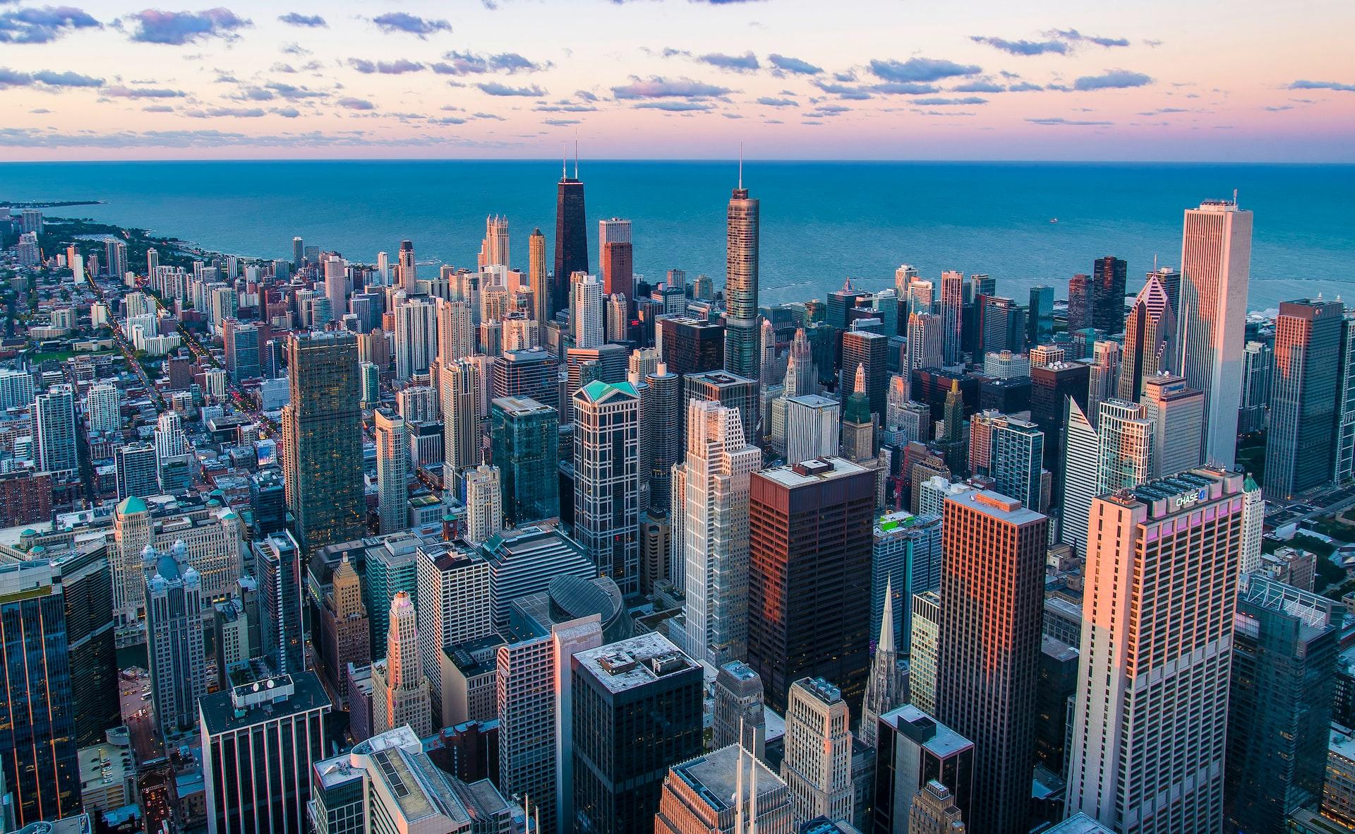 View of Chicago from the air