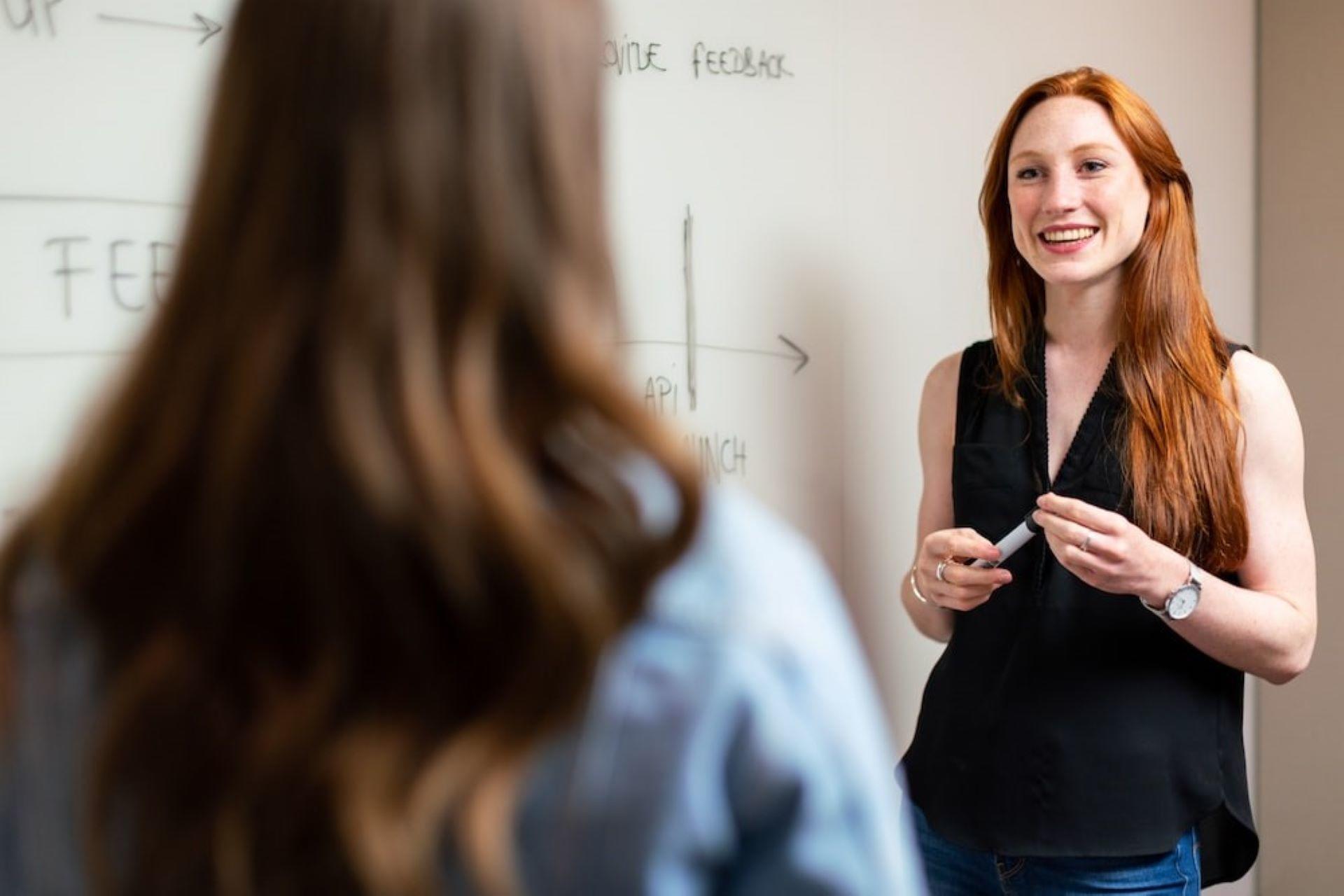 A tutor conducting a classroom session.