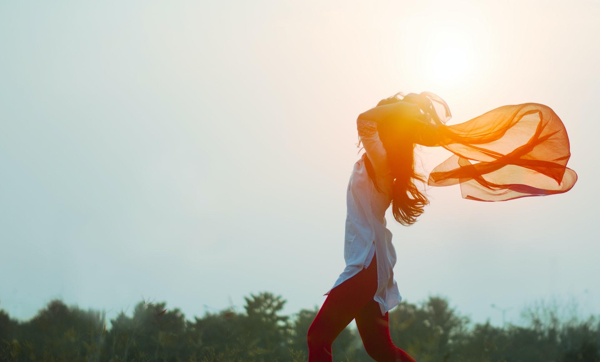 A person outdoors on a sunny day
