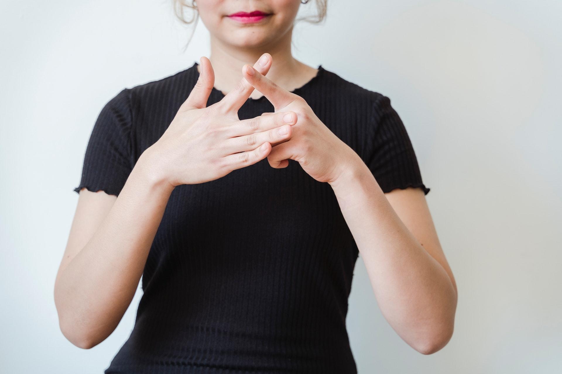 A sign language instructor 