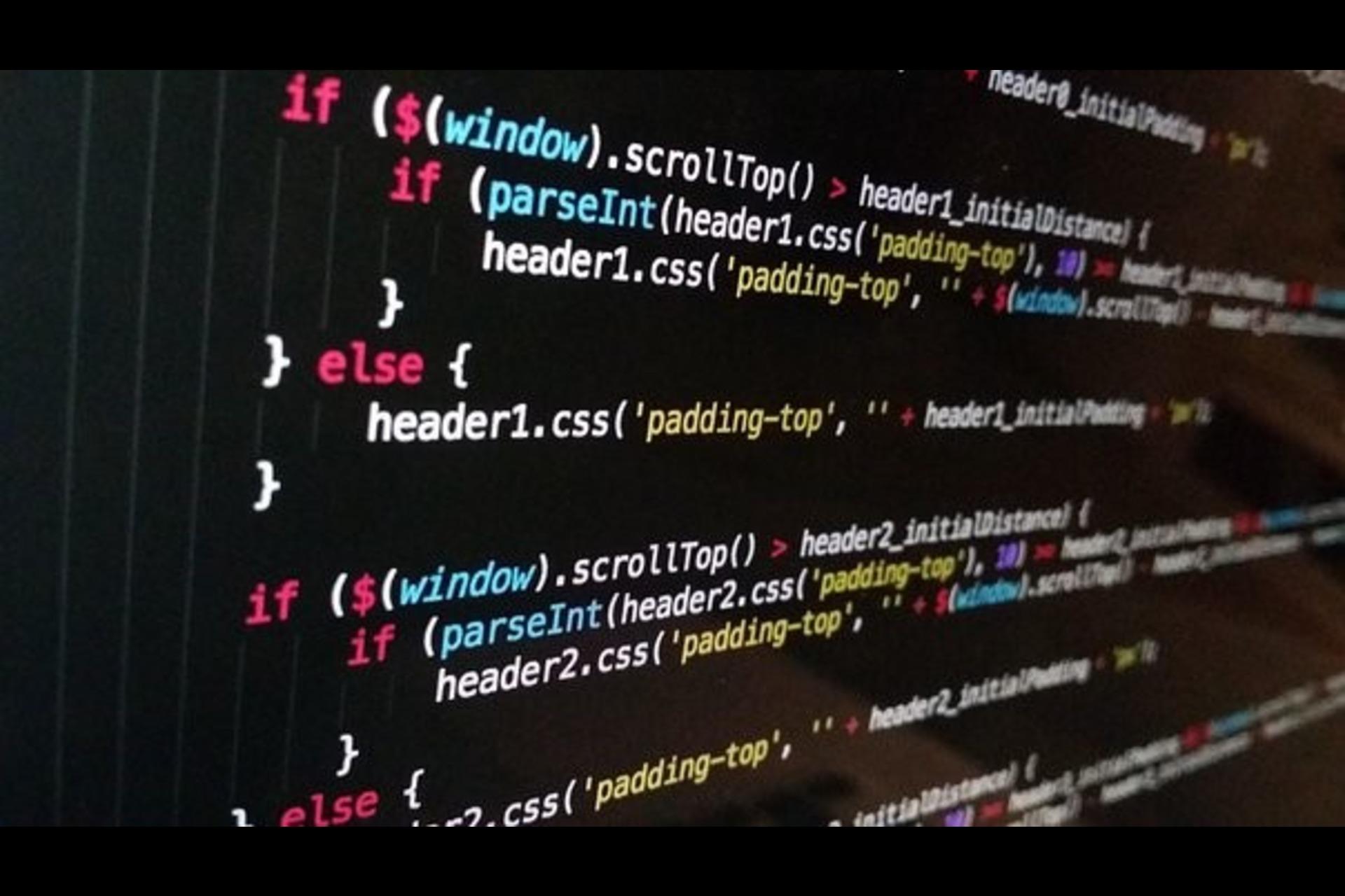 A computer screen displaying codes.