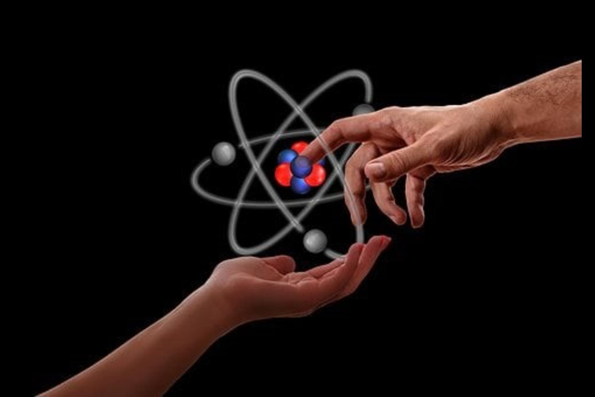 An atomic model of a substance. 