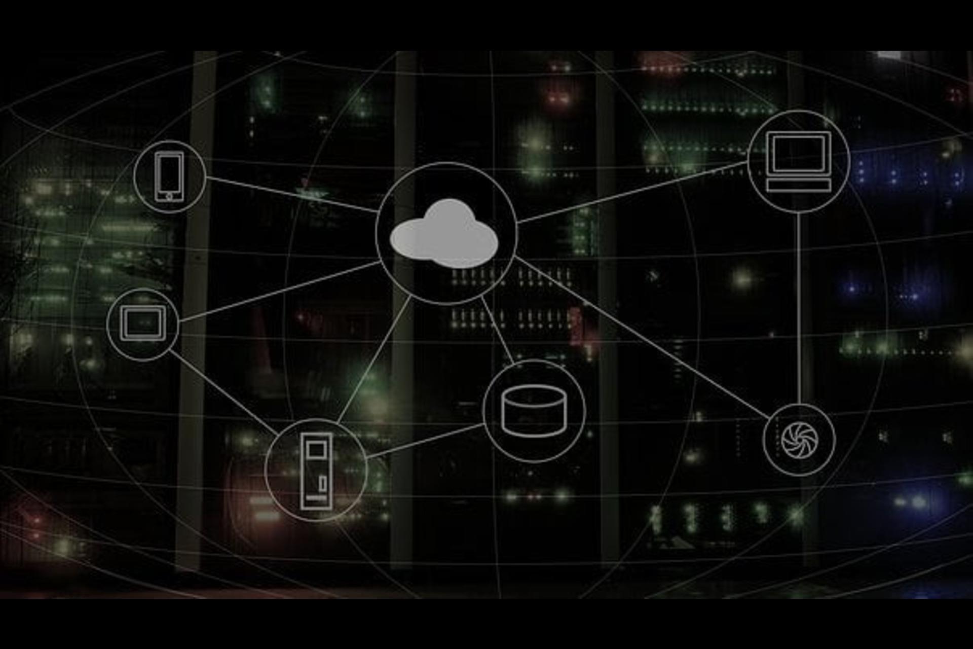 A cloud computing server room 