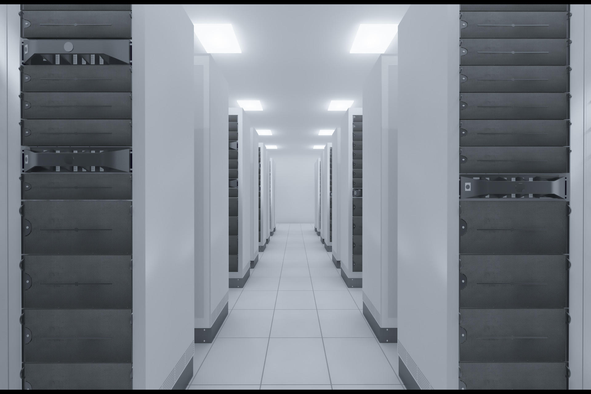 A cloud computing server room 