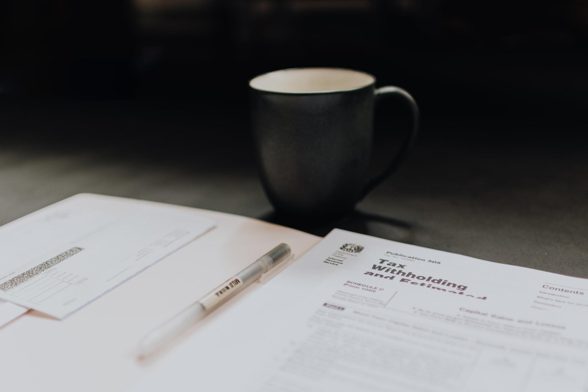 Tax booklet on a table