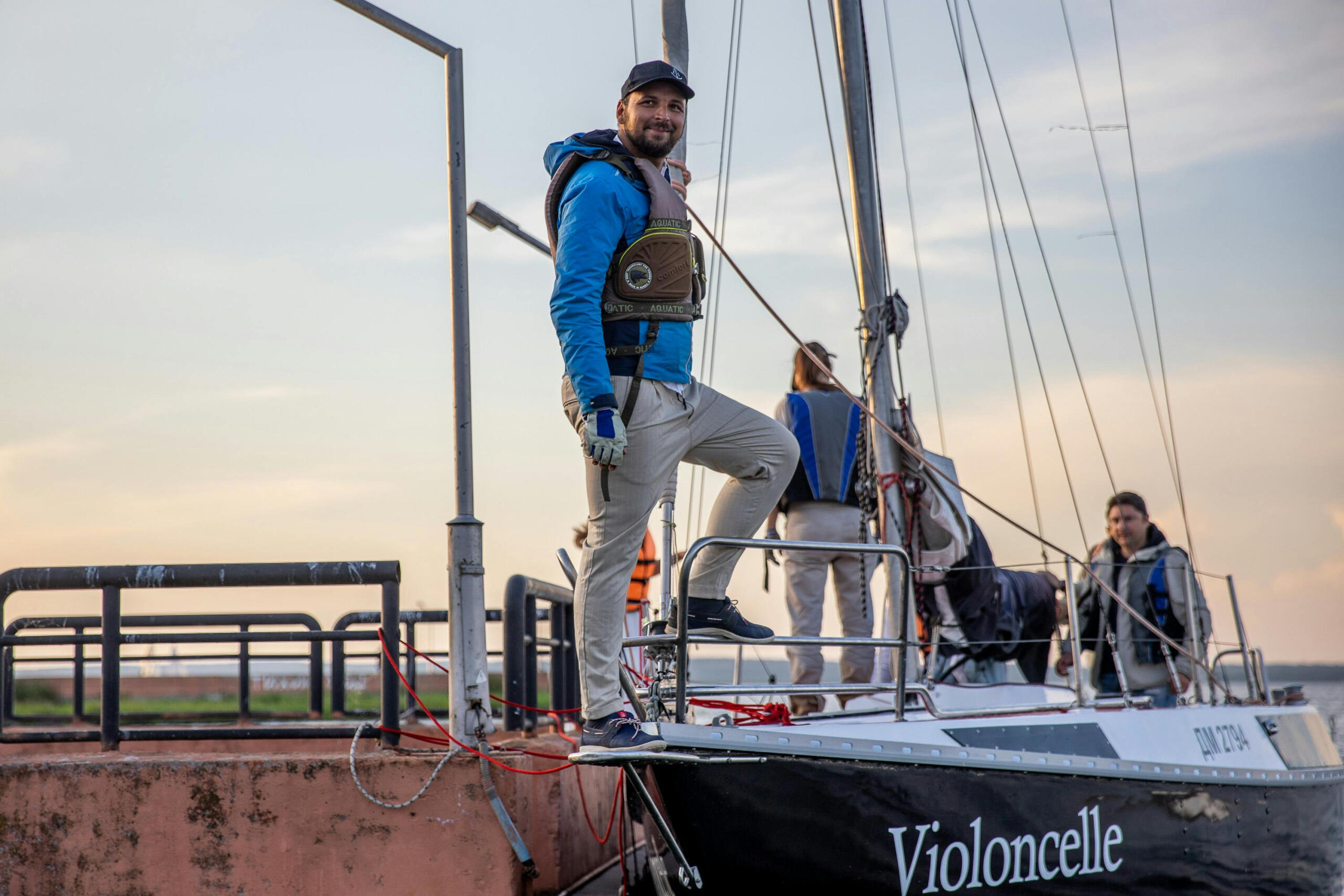 A marine biologist is out at sea with his team of researchers