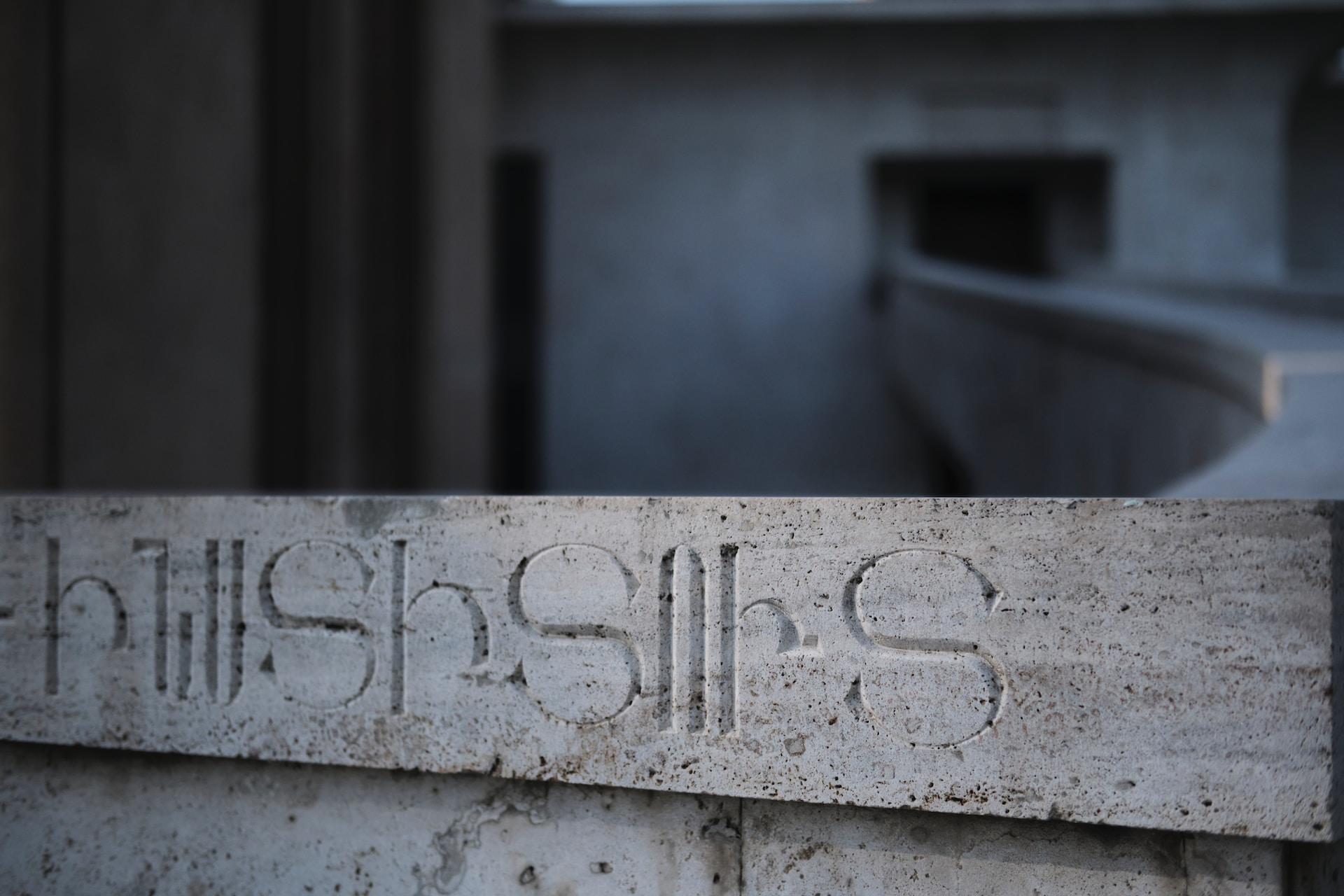 Armenian alphabet carvings.