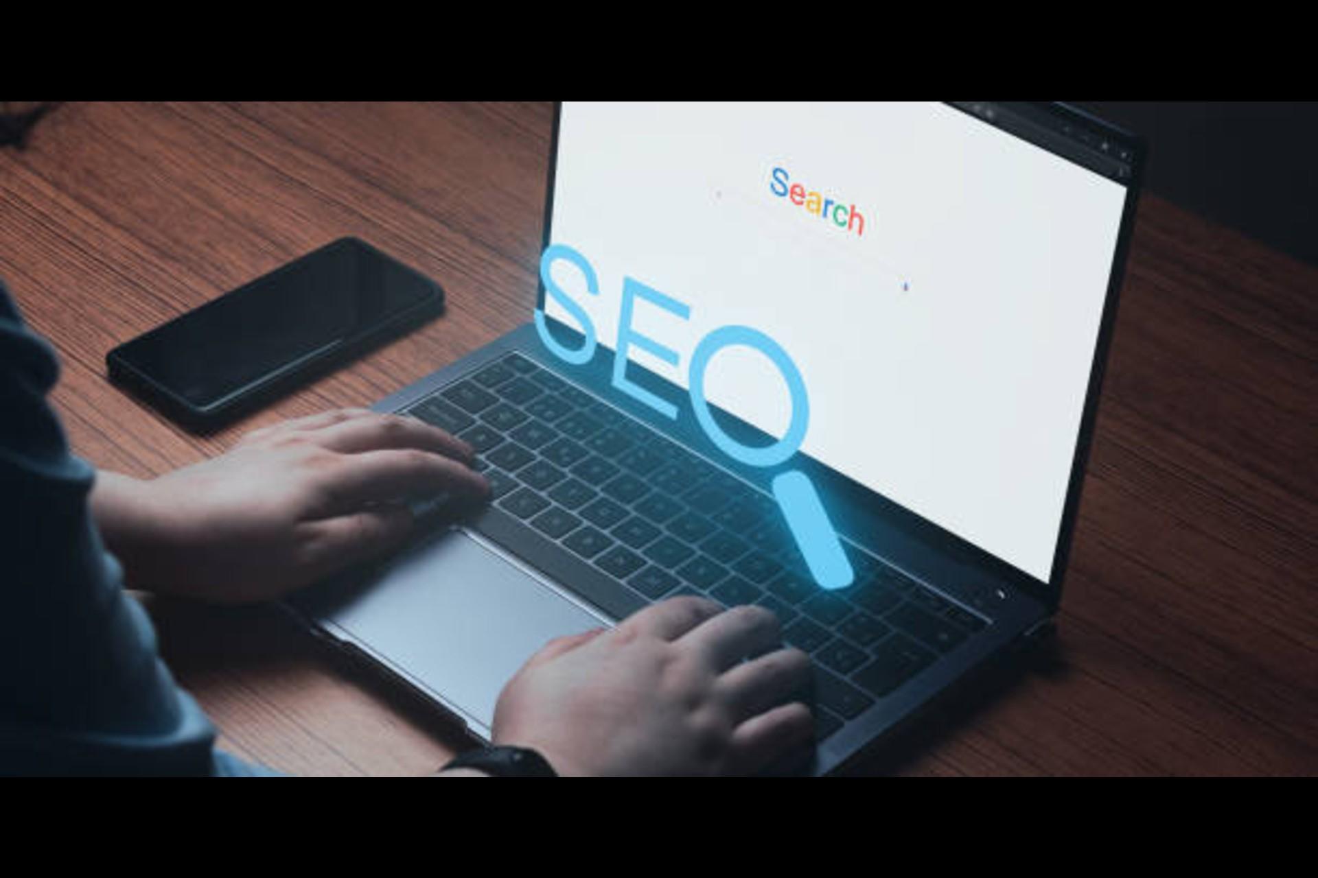 A man researching SEO on Google