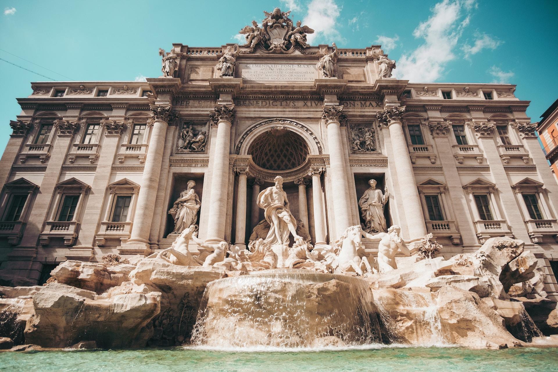 The Trevi Fountain.