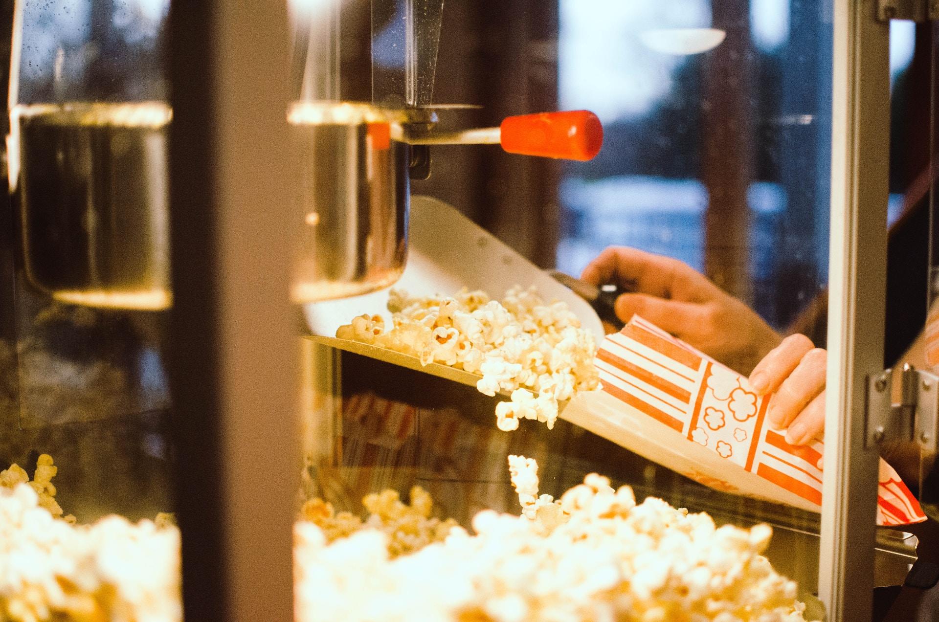 Popcorn at a movie theater.