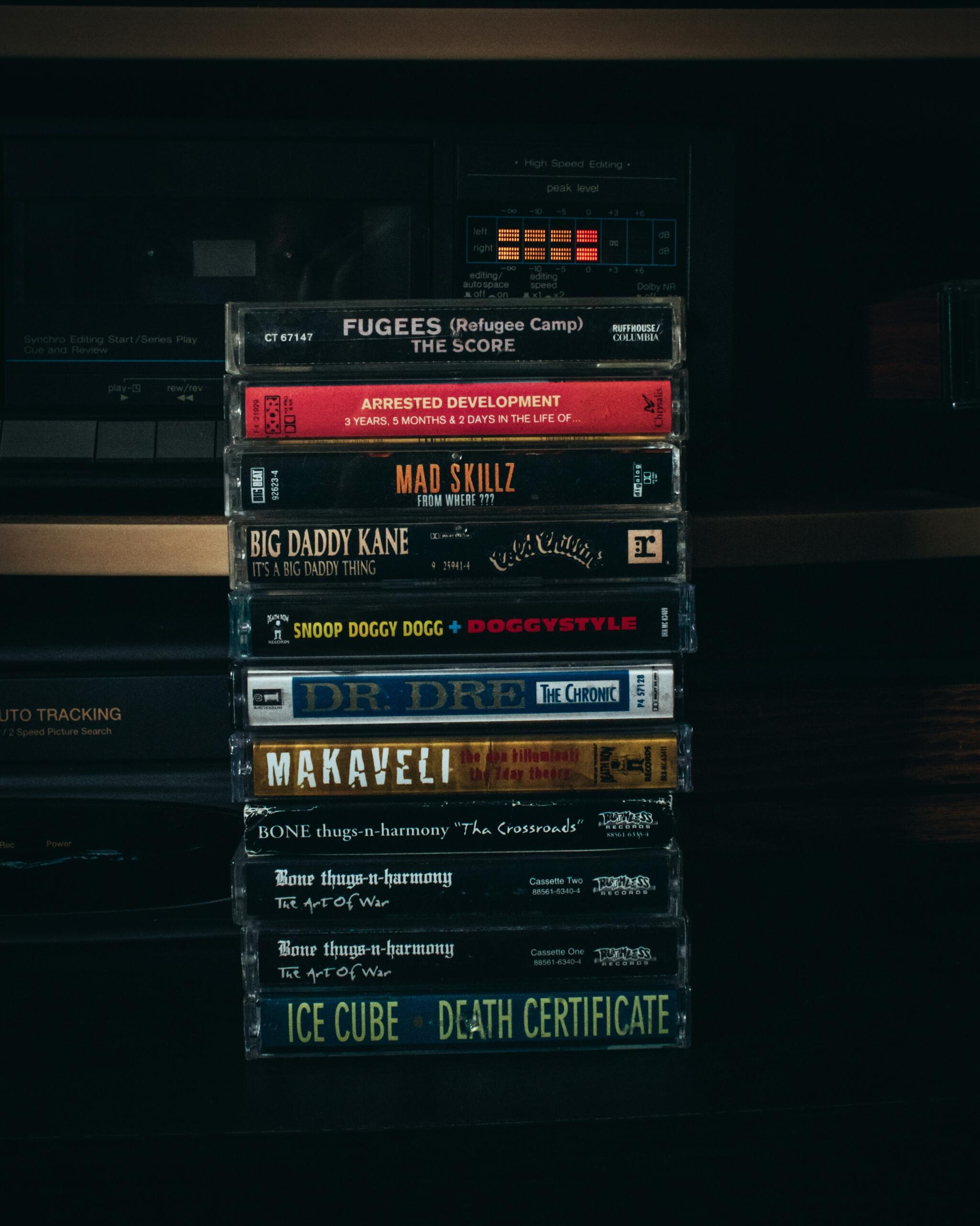 A stack of CDs piled up.