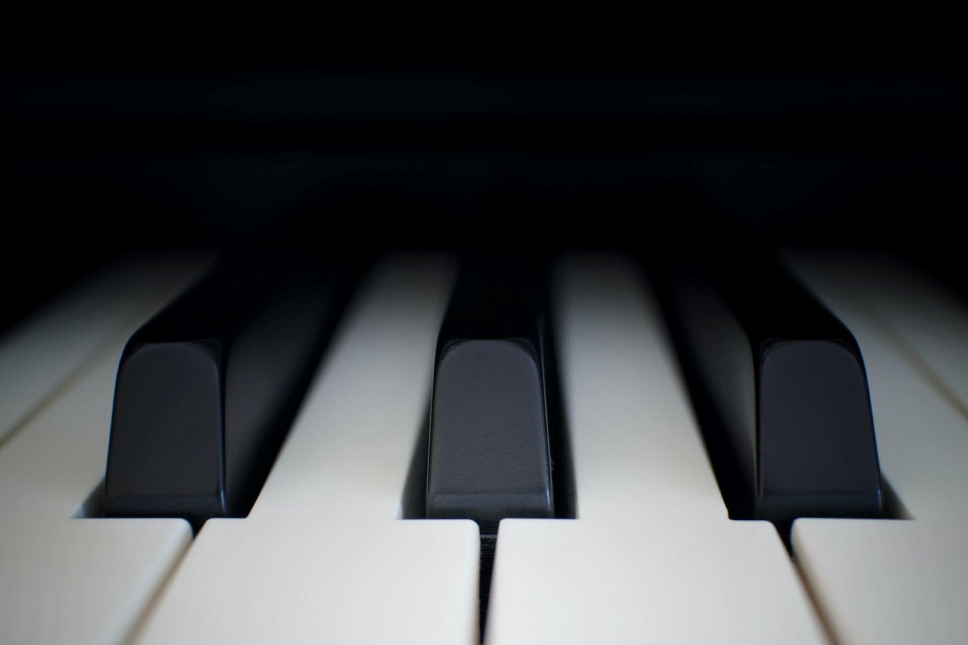 A closeup of piano keys.