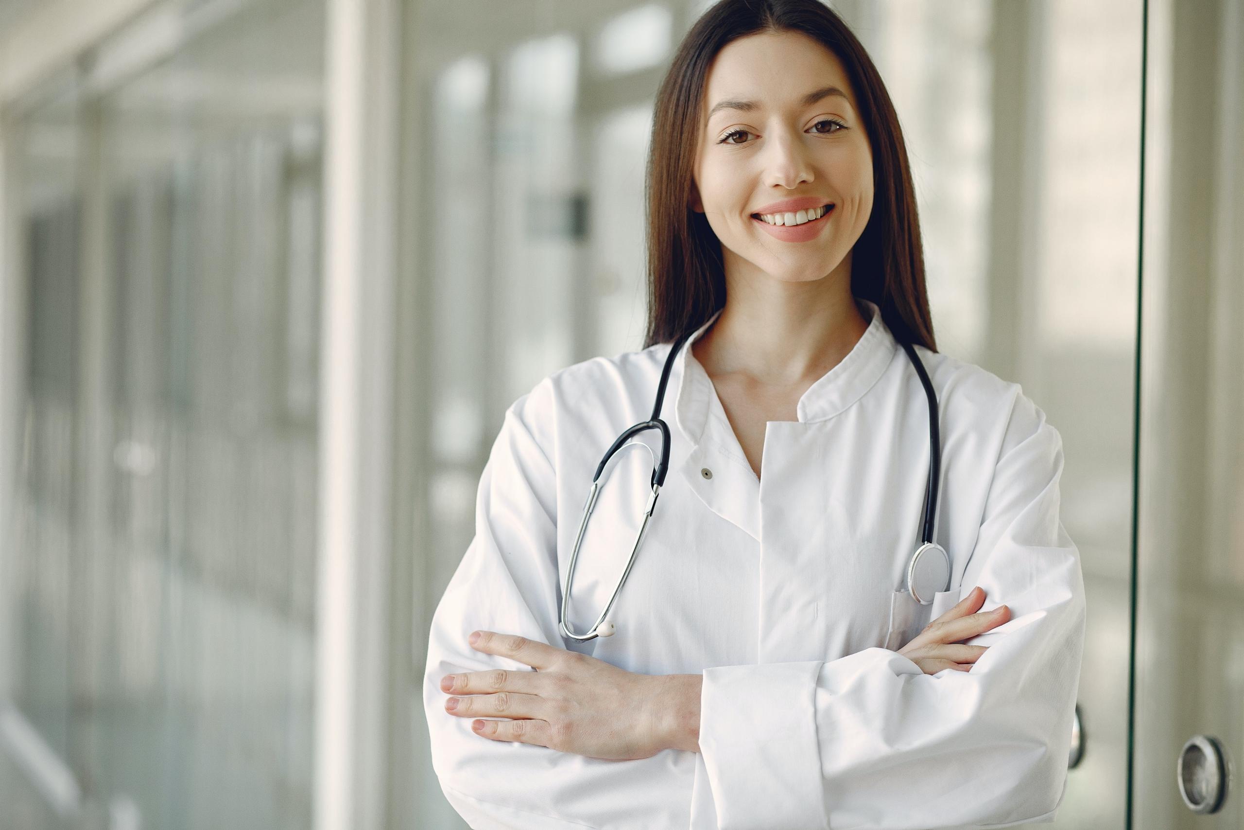 A nurse ready to start her work day.