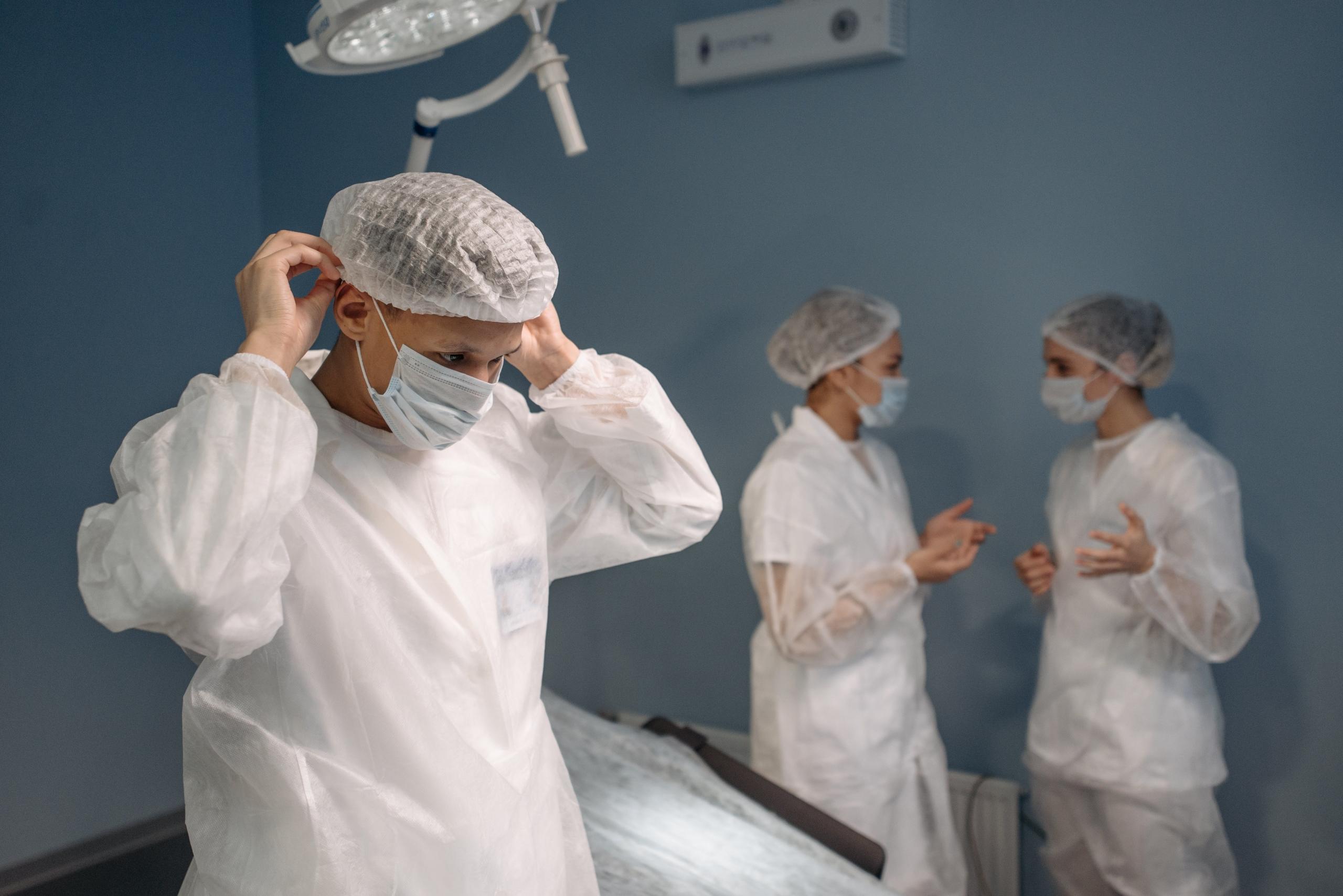 A nurse in their uniform.