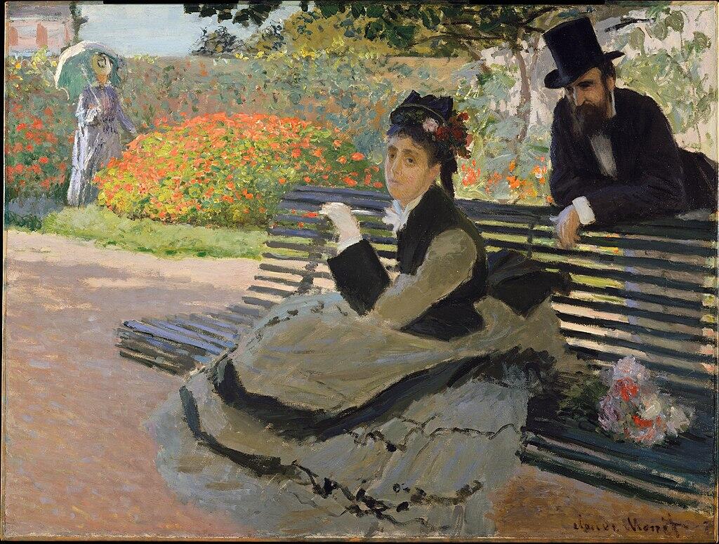 Monet's painting of Camille Monet on a Garden Bench