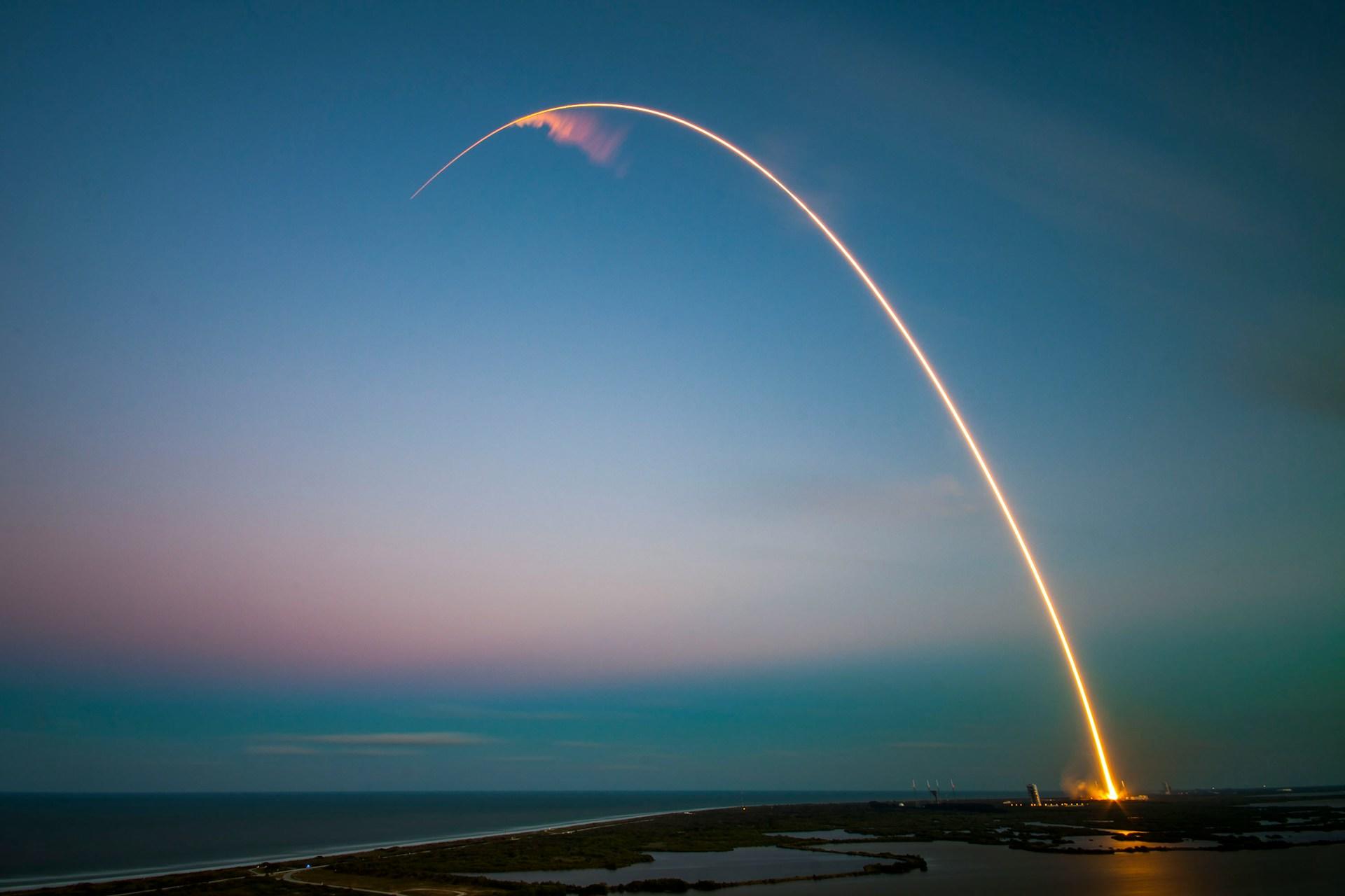 A view of the Space X rocket launch.