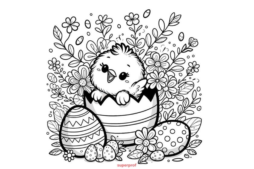 A chick in an Easter egg.
