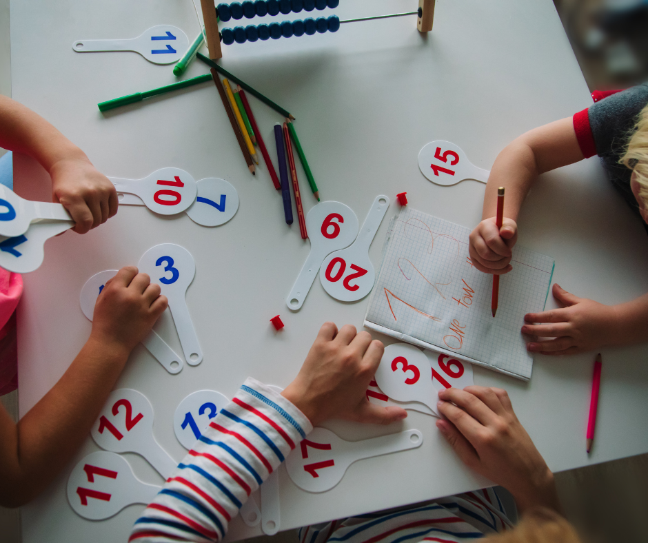Kids playing math games