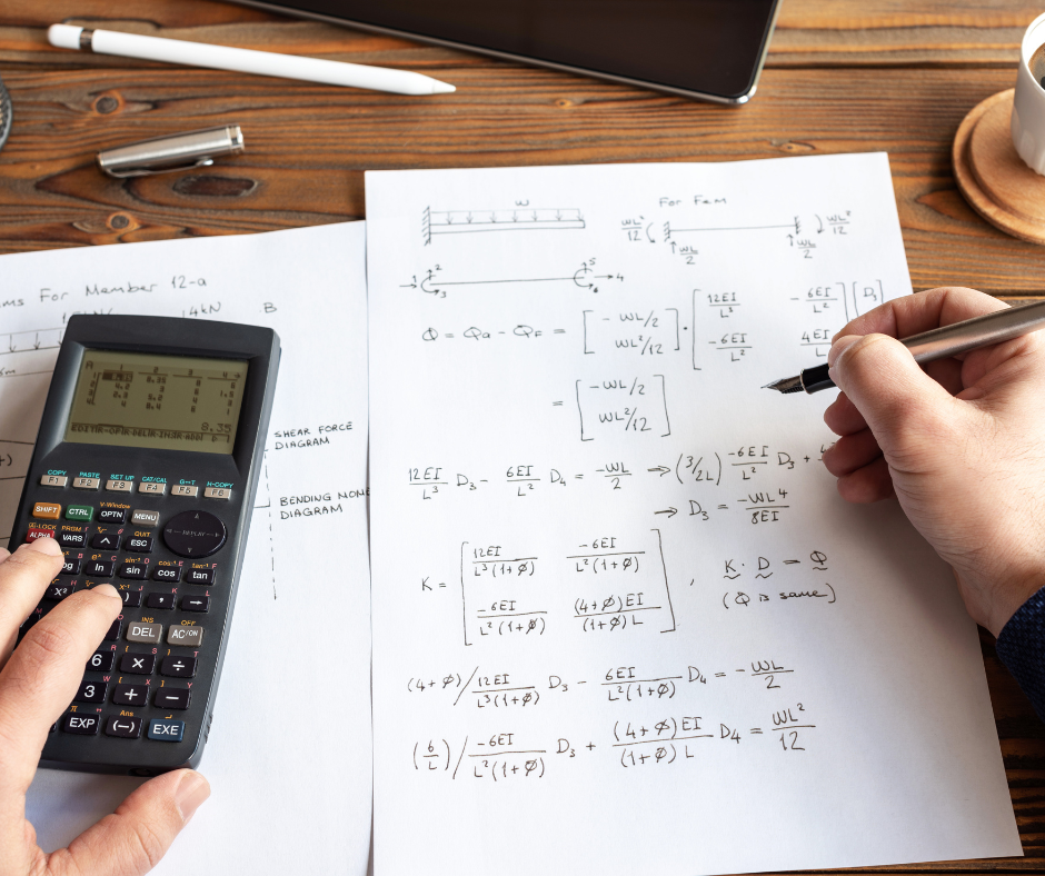 A student using a graphing calculator for their homework.