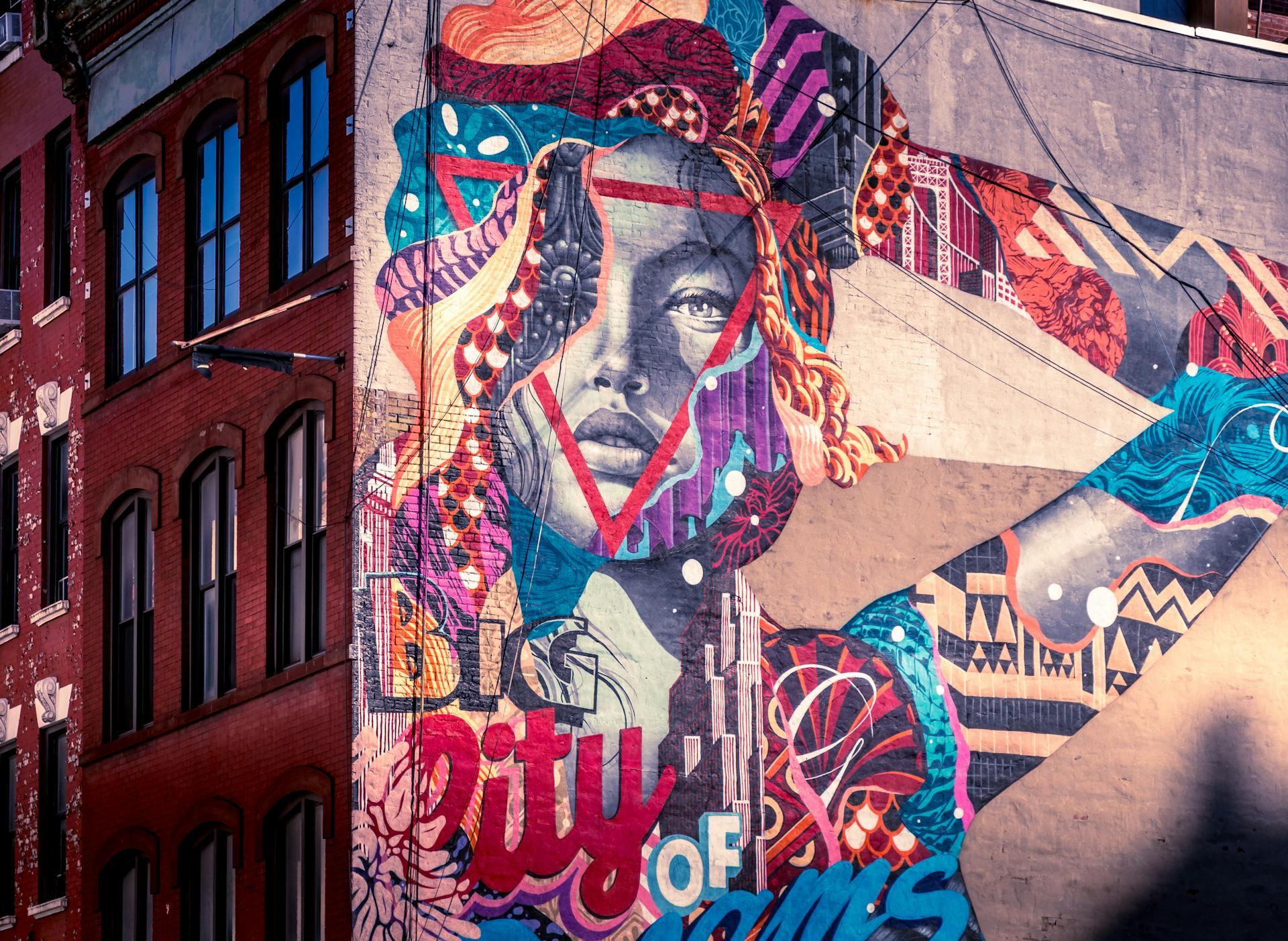 A graffiti wall in New York City. Earn a degree in Graphic Design in NYC.