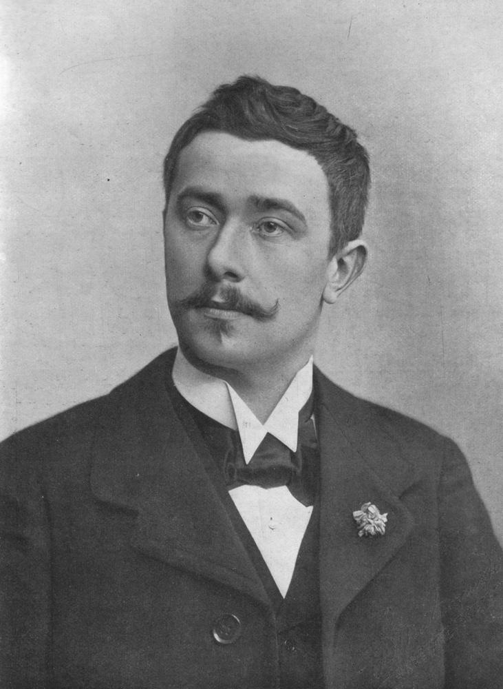 Black and white photo portrait of Maurice Maeterlinck form 1901