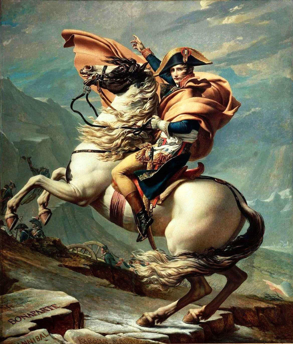 The painting "Napoleon Crossing the Alps" by 
