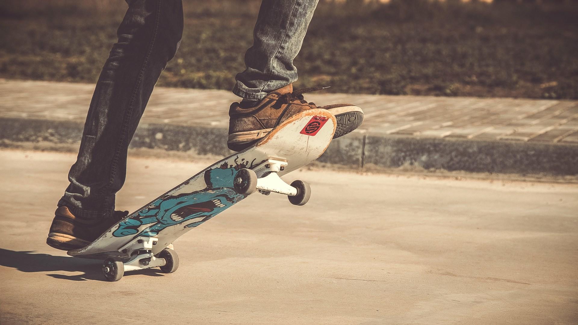 A skater doing a manual on their board