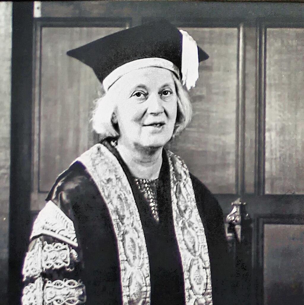 Dorothy Hodgkin in a graduation cap and gown.