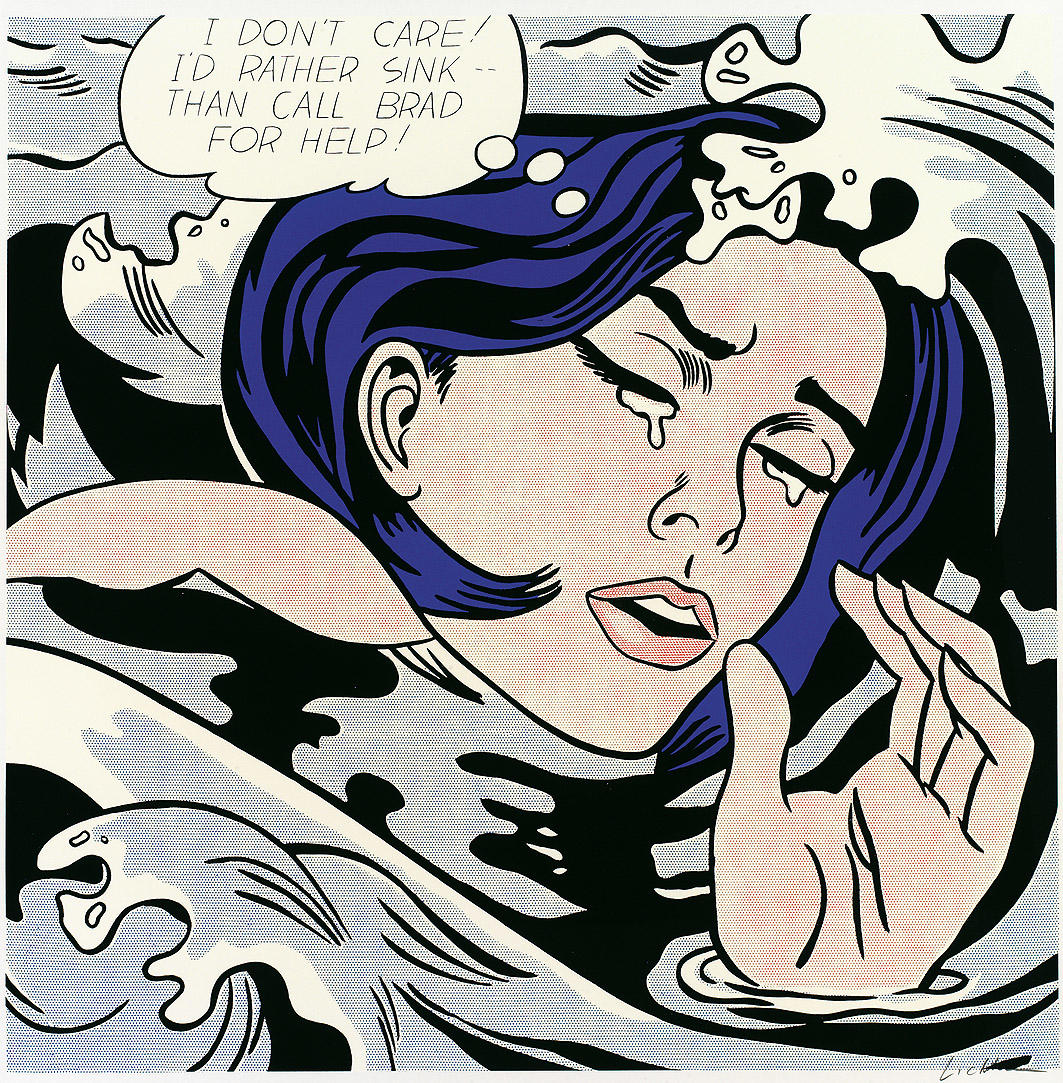 The painting of Drowing Girl by Roy Lichtenstein