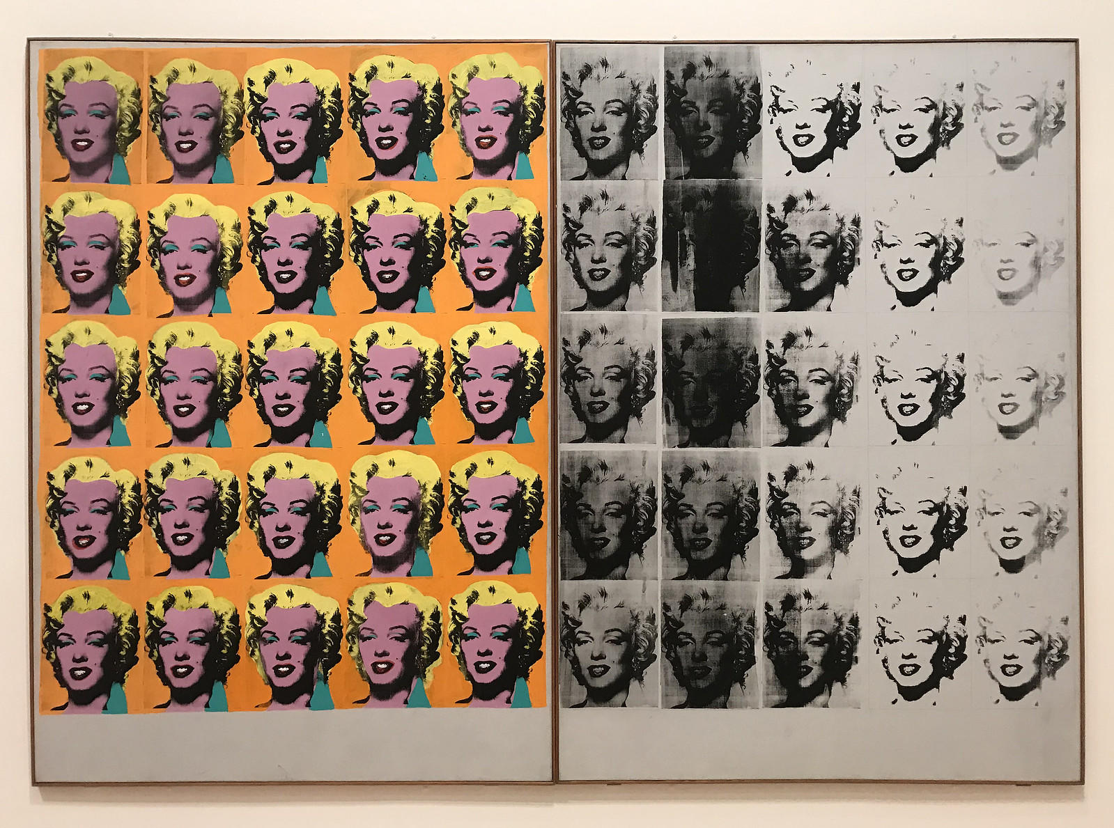 Andy Warhol's pop art work of Marilyn Diptych.
