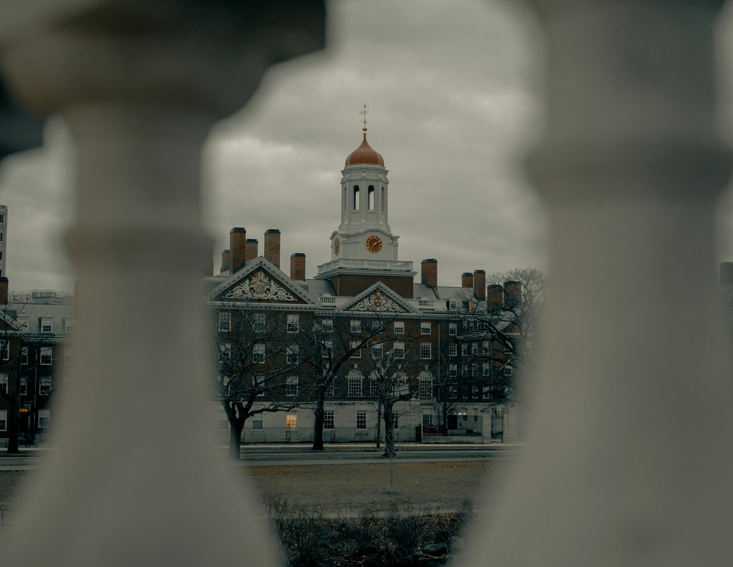 The historic grounds of Harvard captured from a distance