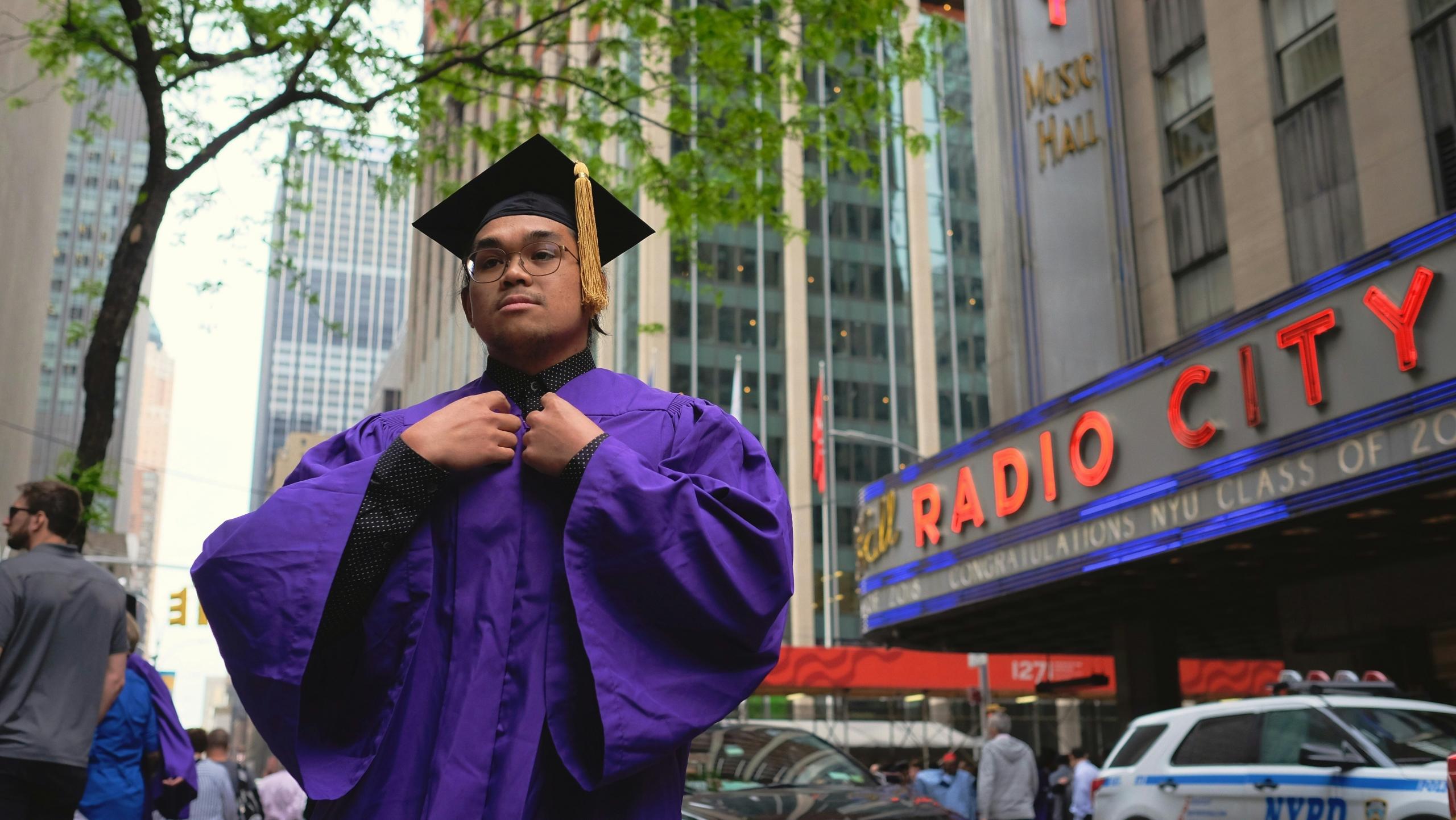 A New York University finance student graduating from their course