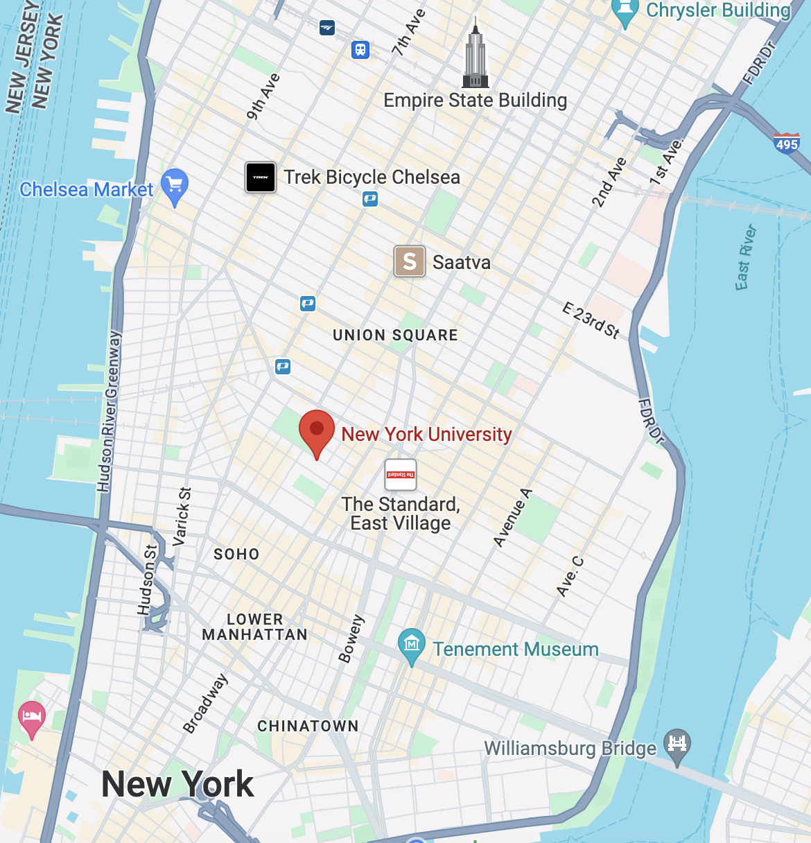 A map of NYU
