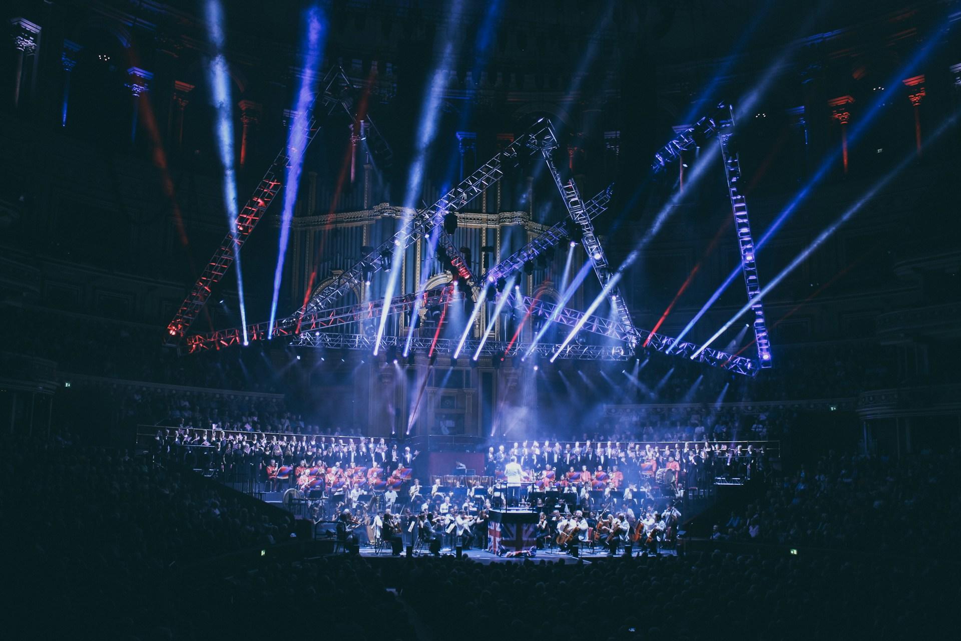 An orchestral performance.