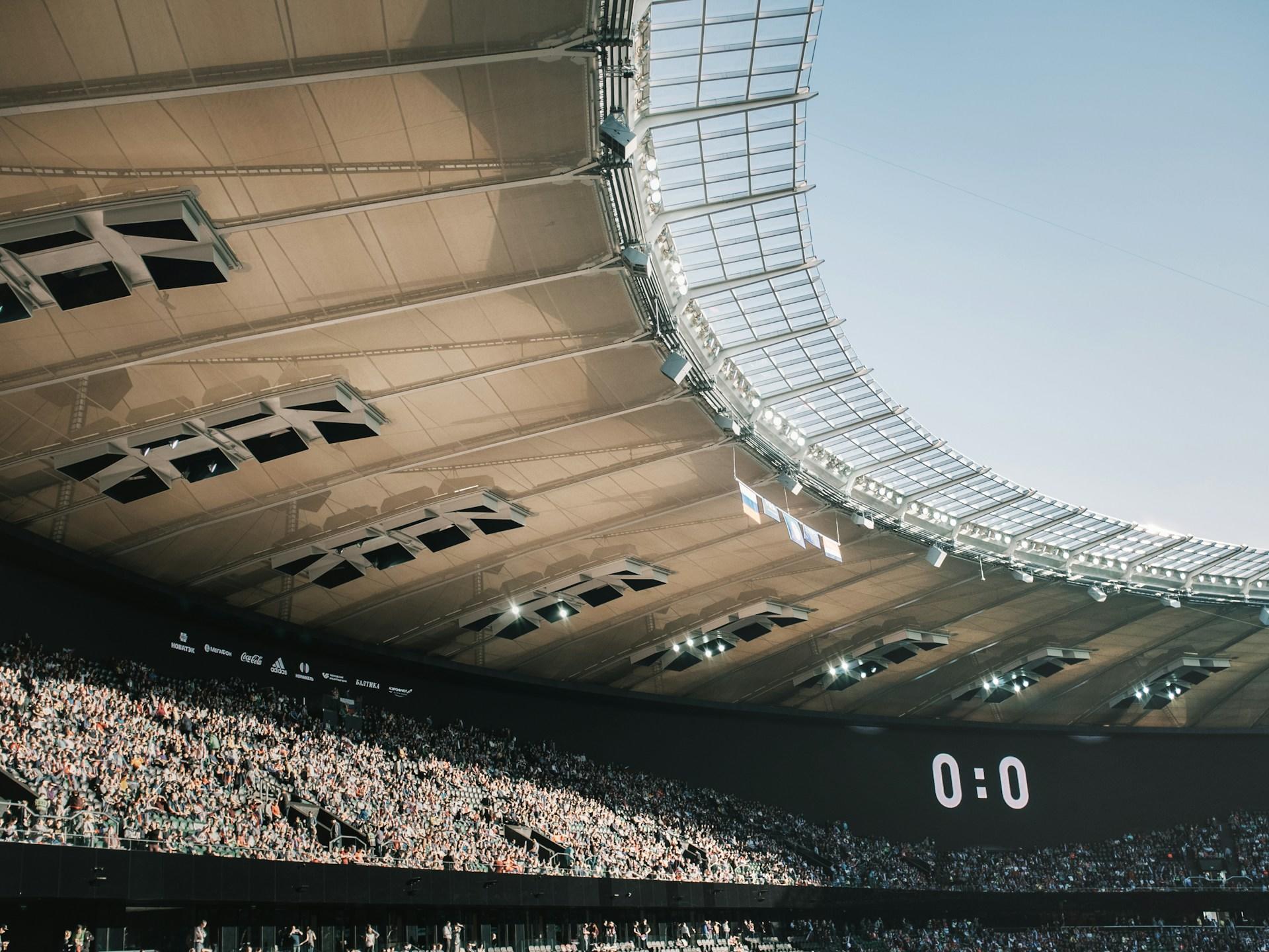 A soccer stadium.