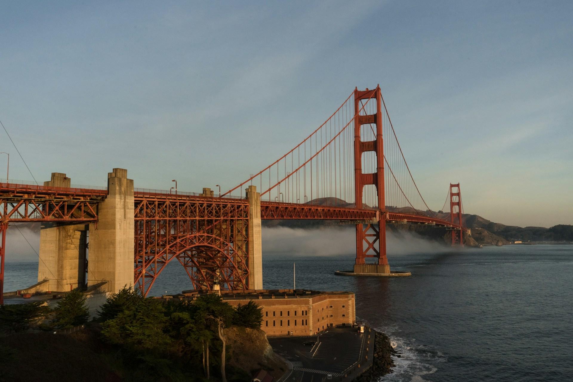 A view over the Golden Gate Bridge in San Francisco, California.
