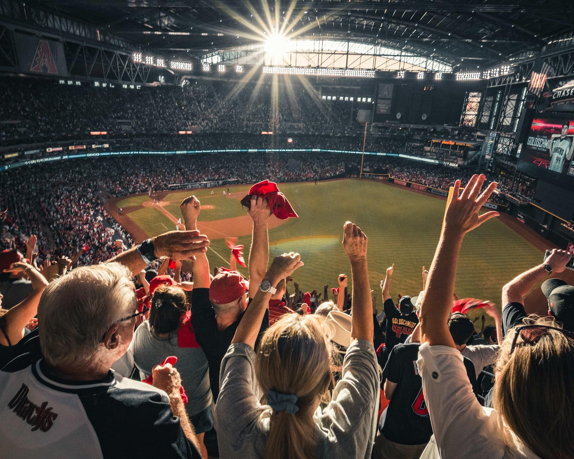 Soccer stadium fans.