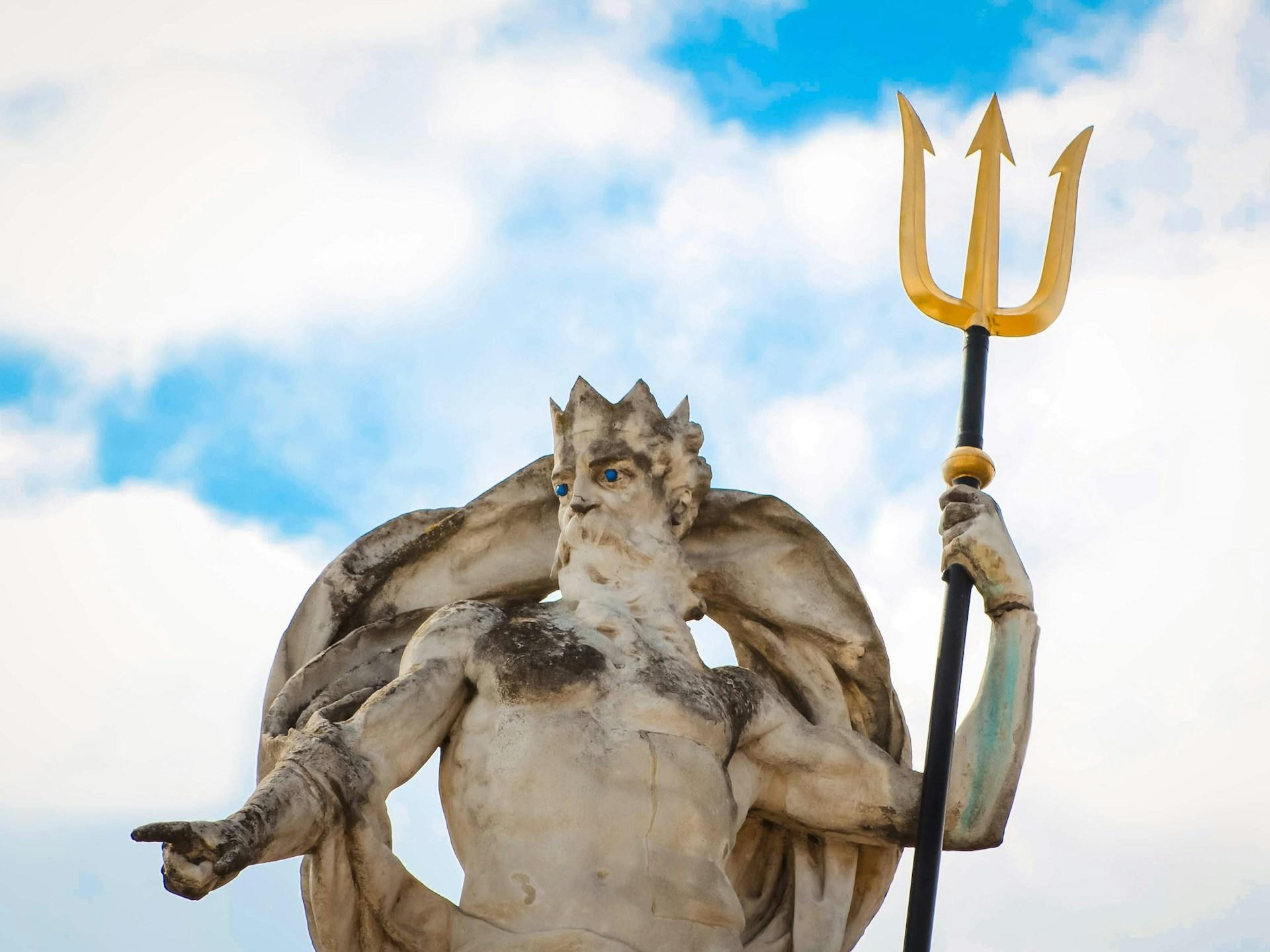 A statue of the Roman god Neptune.