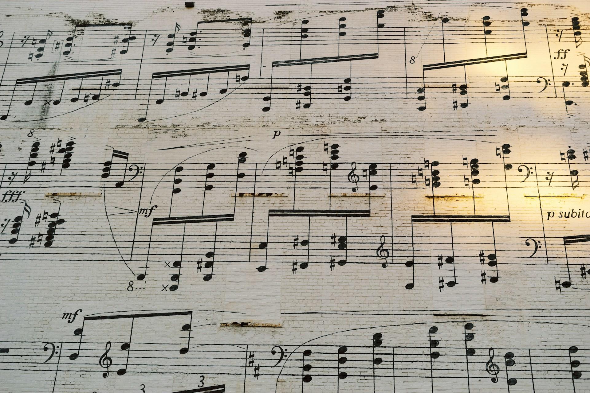 Some annotated sheet music.