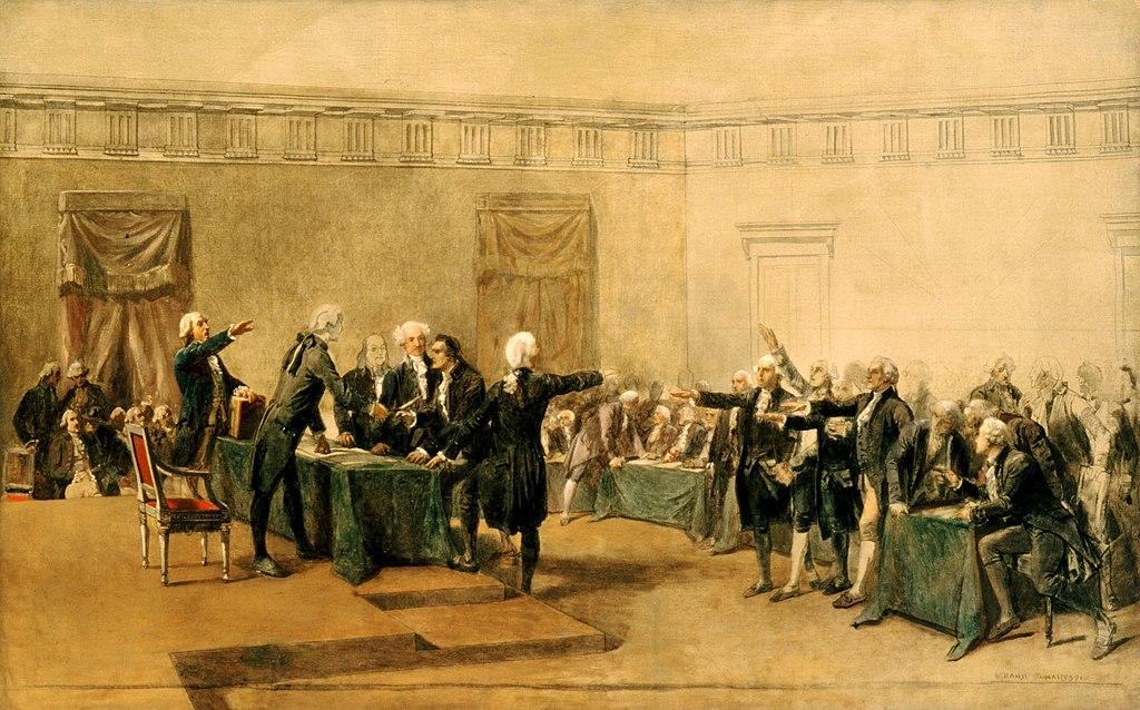 Painting: "The Signing of The Declaration of Independence" by Charles Édouard Armand-Dumaresq c. 1873