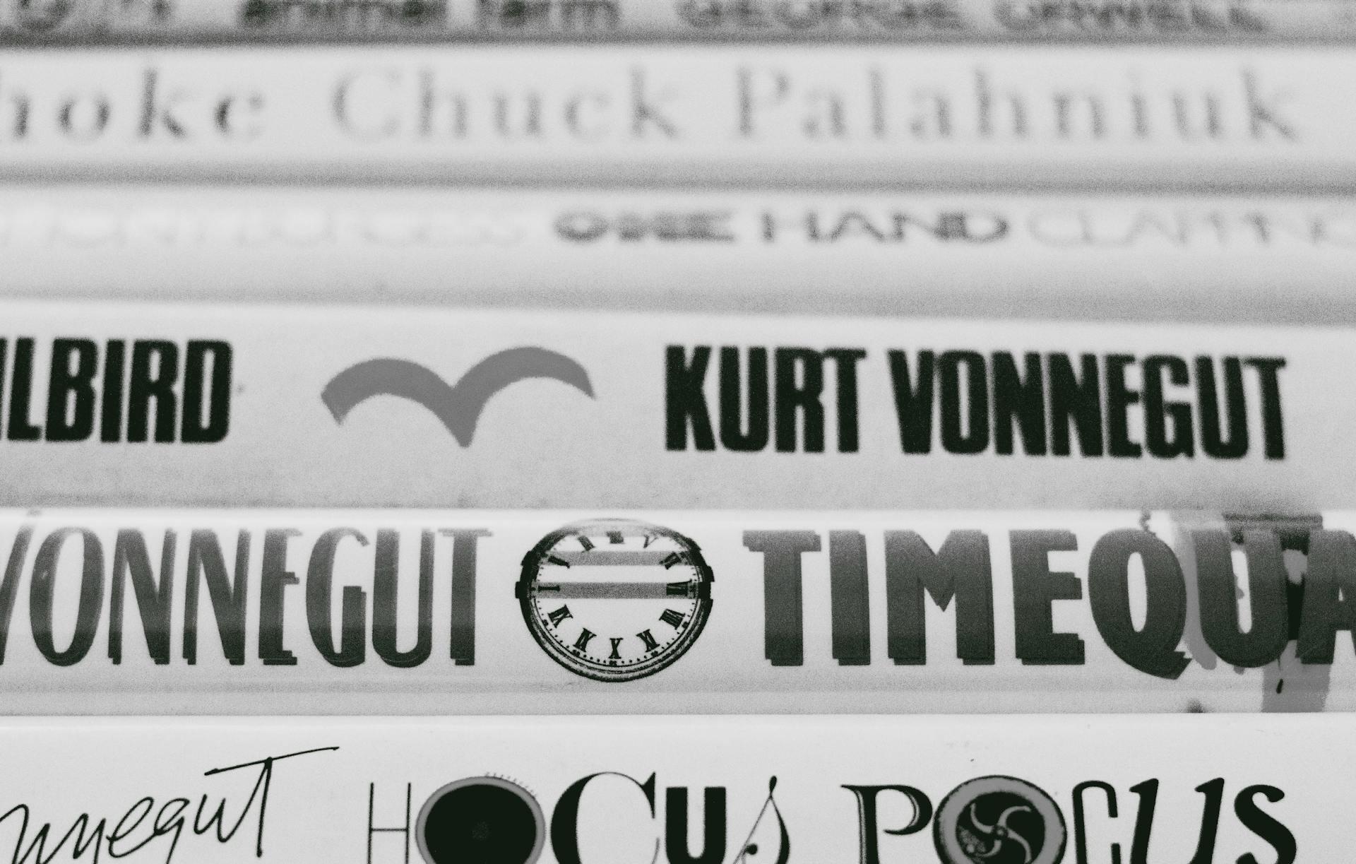 stack of Kurt Vonnegut books