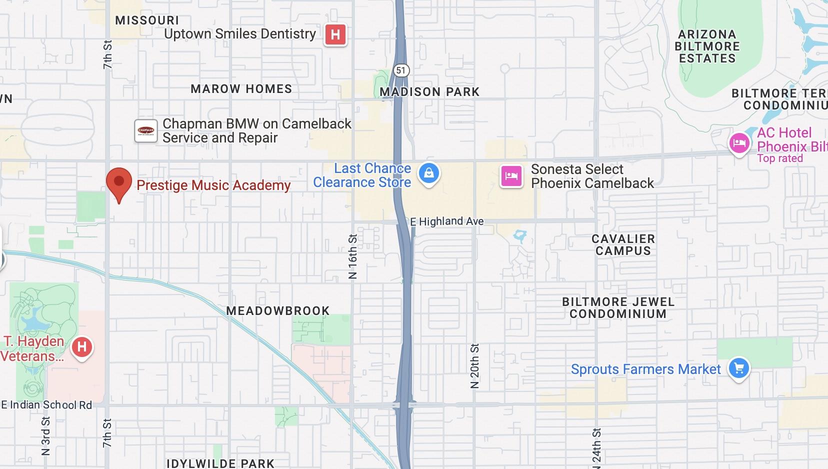 Location of Prestige Music Academy.