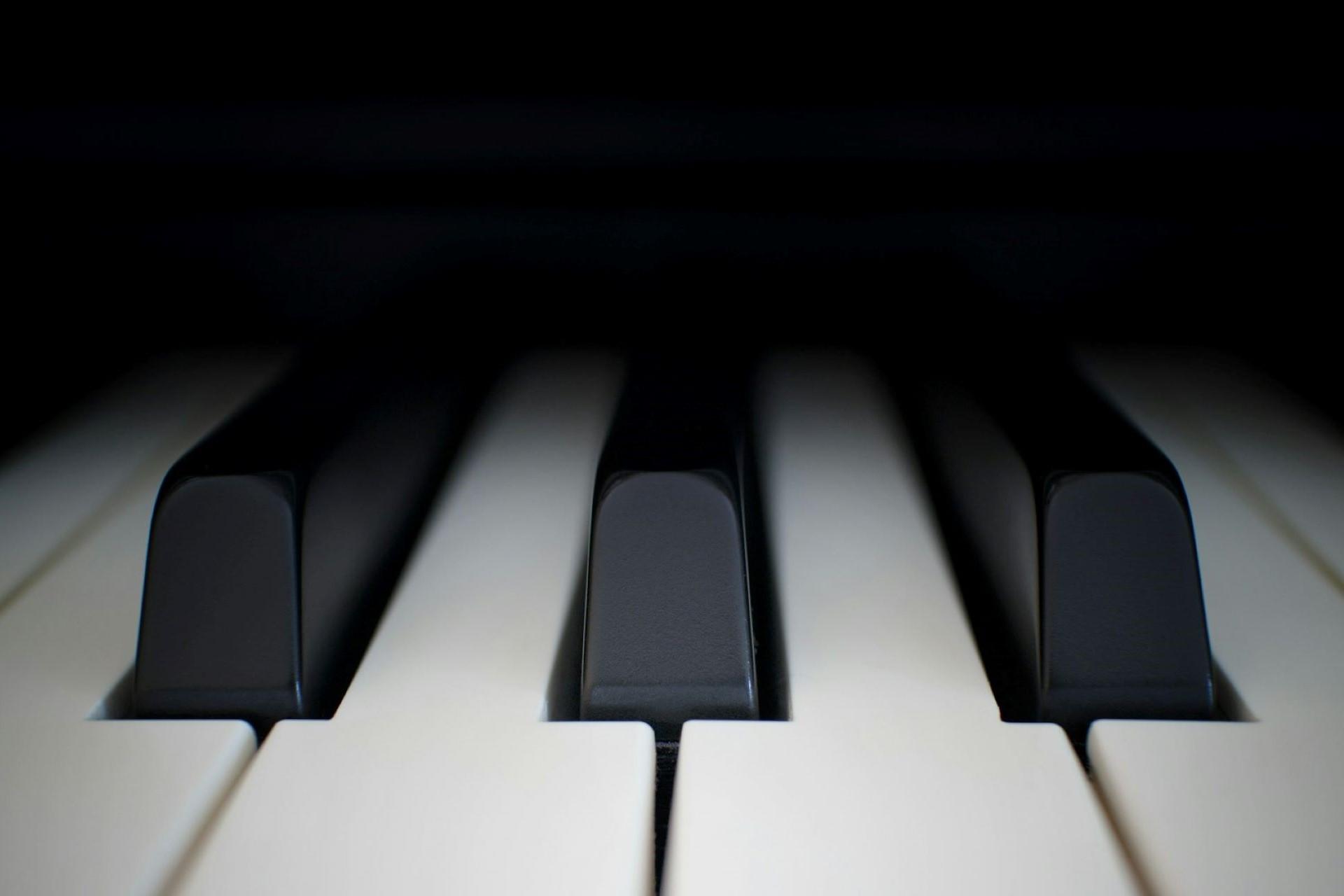 A closeup of piano keys.