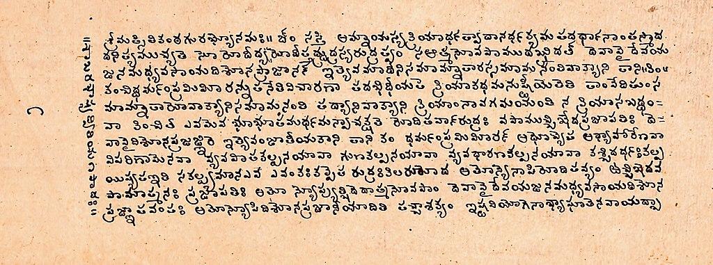 Photo of an ancient manuscript written in Telugu