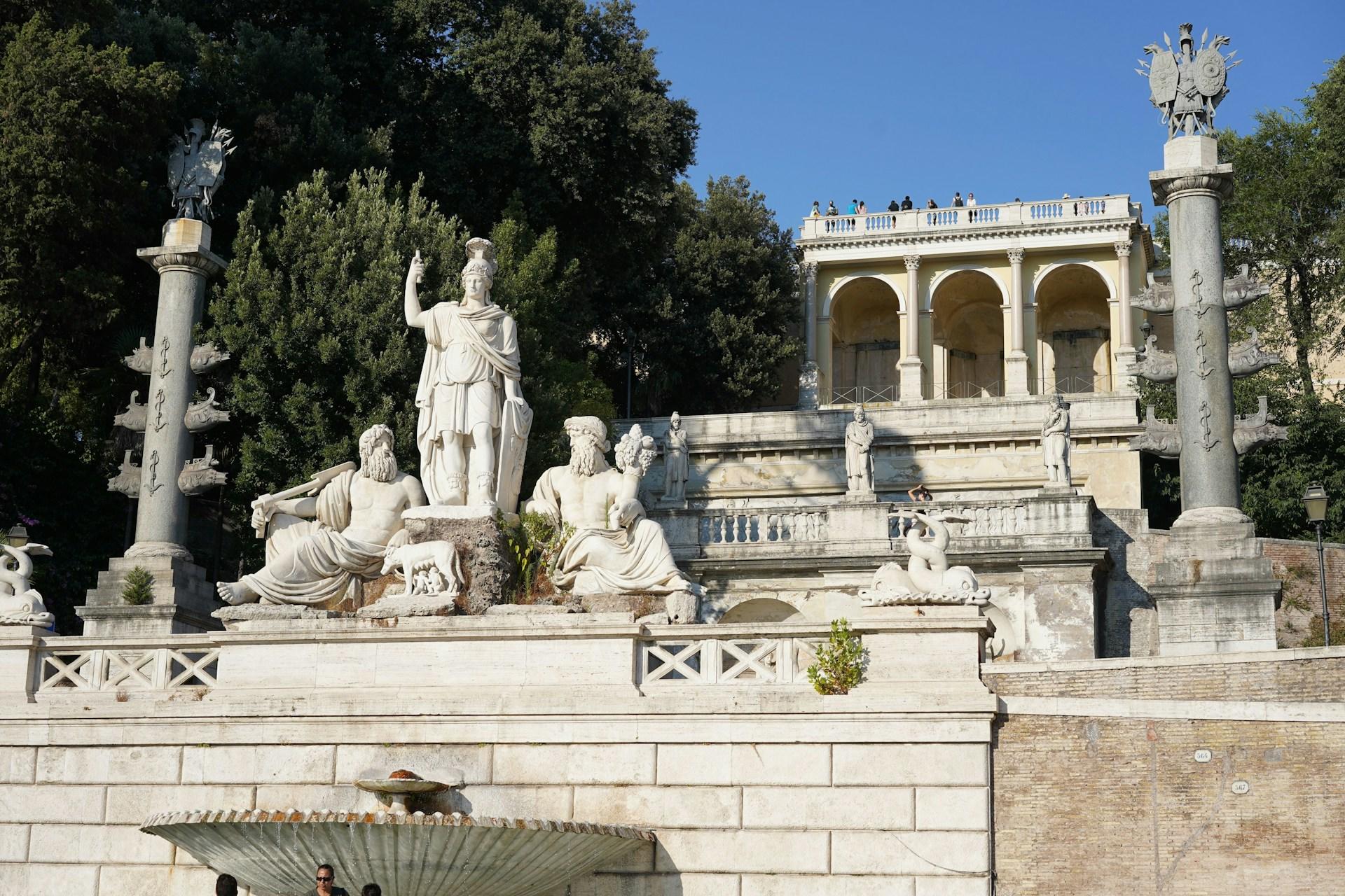 Statues and a building in Rome.